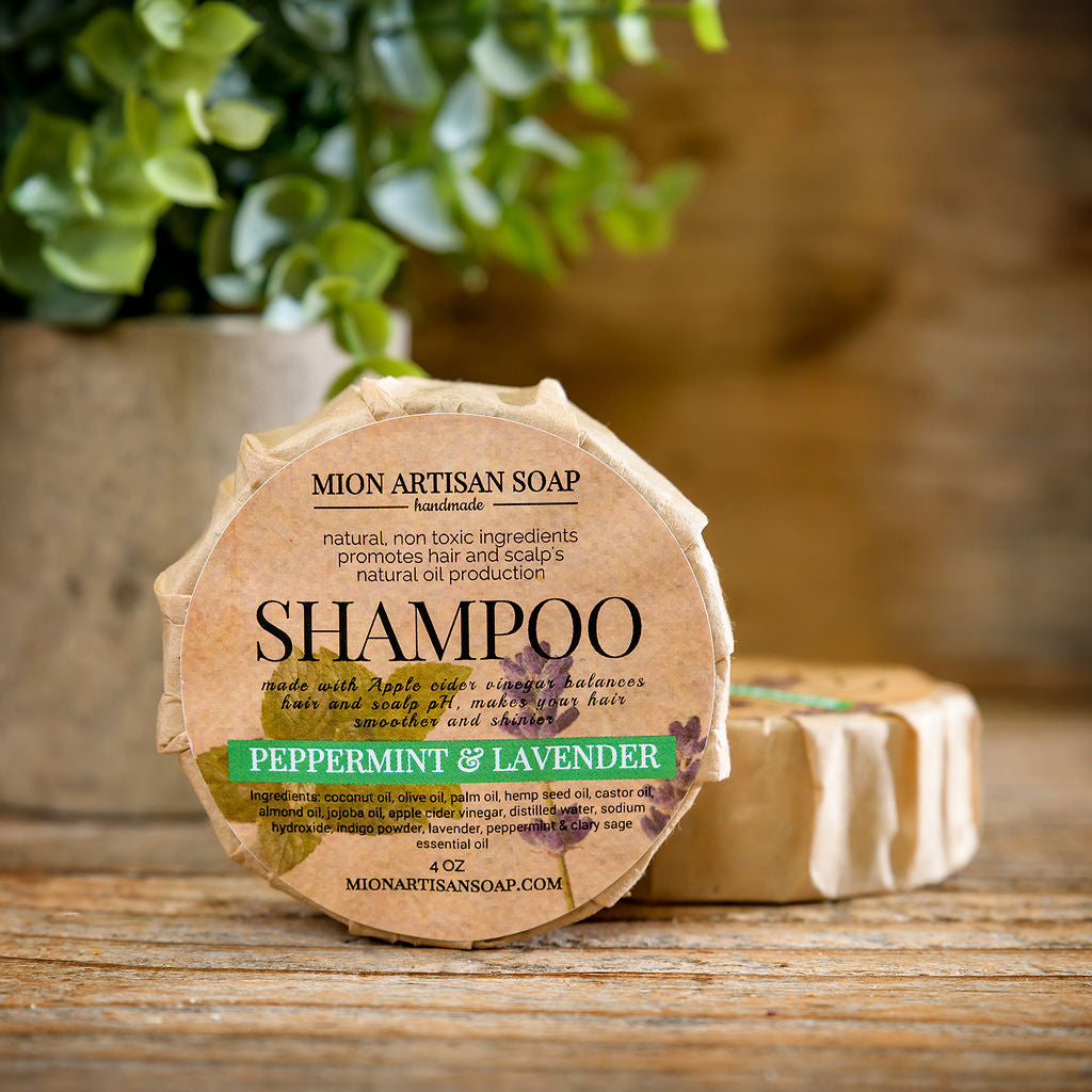 Shampoo Bar | Peppermint & Lavender | Apple Cider Vinegar | for oily hair by MION Artisan Soap Co.