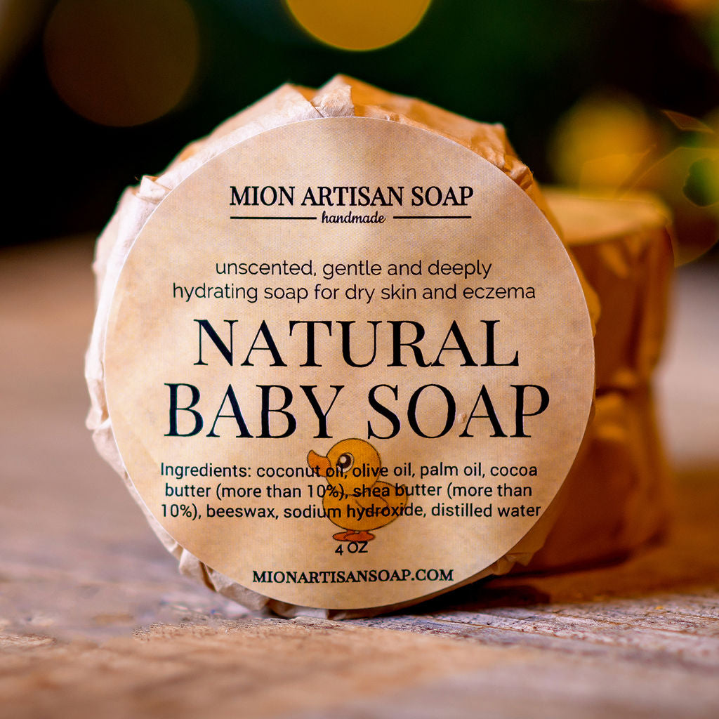 Natural Baby Soap | Unscented | Cocoa Butter & Shea Butter Soap by MION Artisan Soap Co.