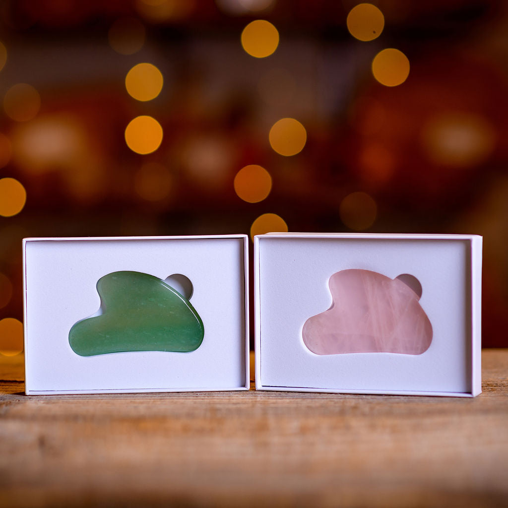 Gua Sha Facial Massaging Tool | Jade and Quartz by MION Artisan Soap Co.