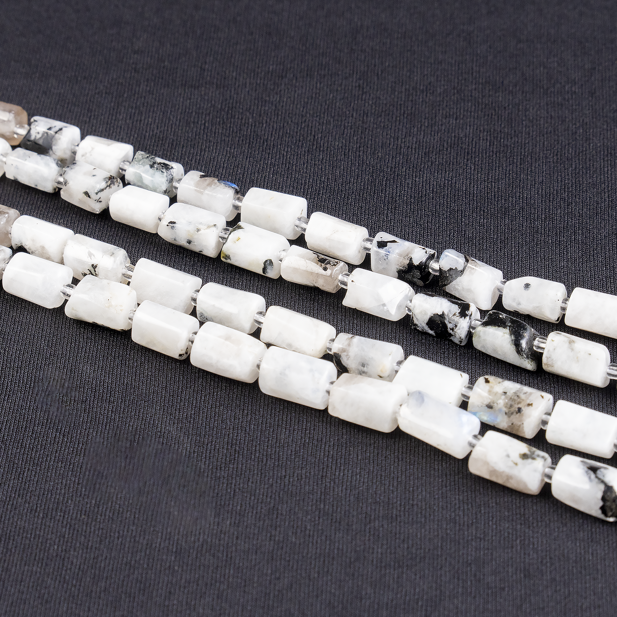 Rainbow Moonstone Gemstone Pipe Bead, Crystal Healing Tube Beads. DestGlow