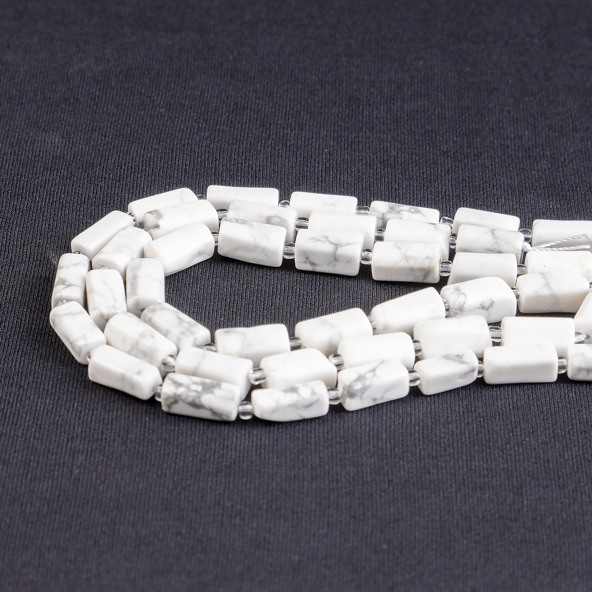 Howlite Gemstone Pipe Bead, Crystal Healing Tube Beads. DestGlow
