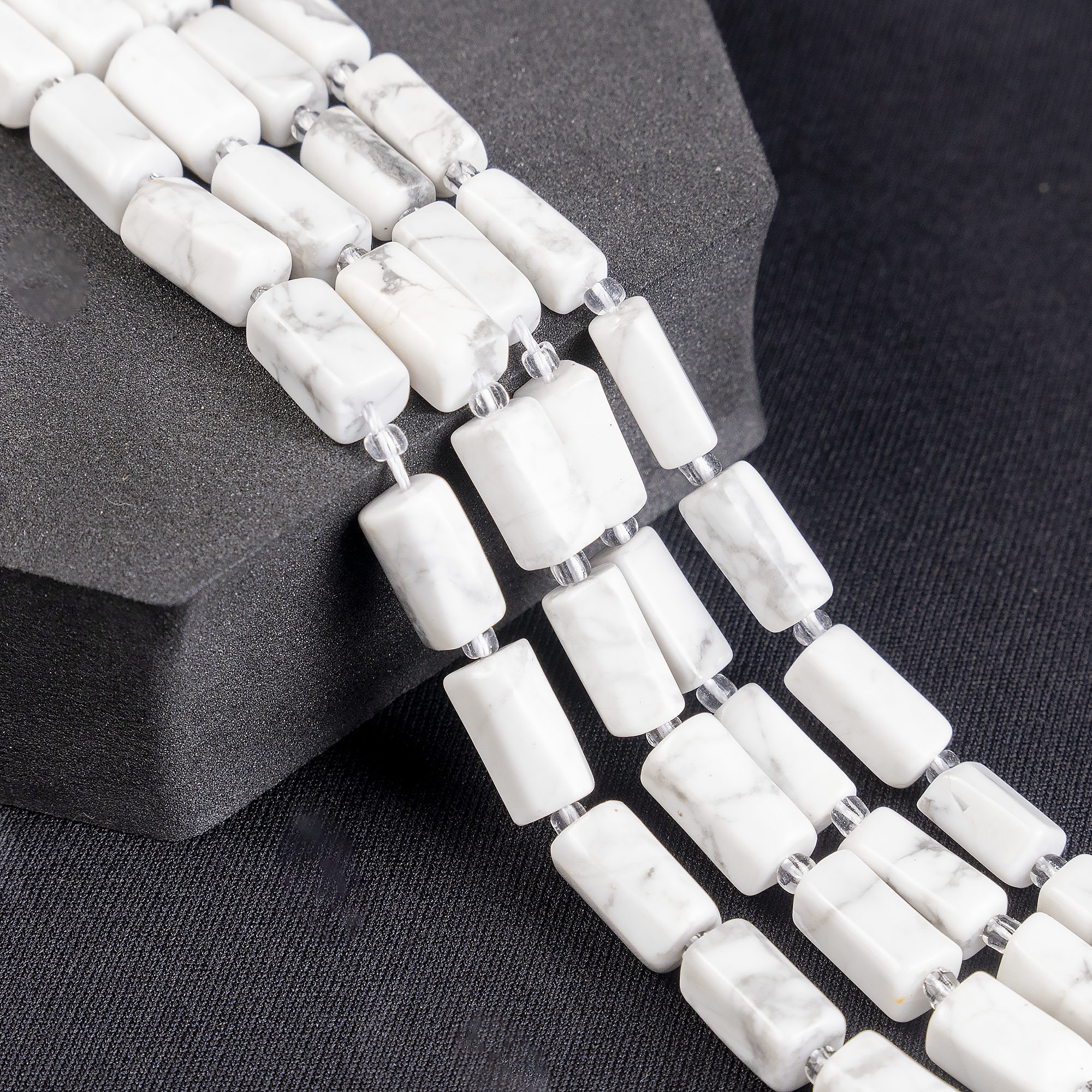 Howlite Gemstone Pipe Bead, Crystal Healing Tube Beads. DestGlow