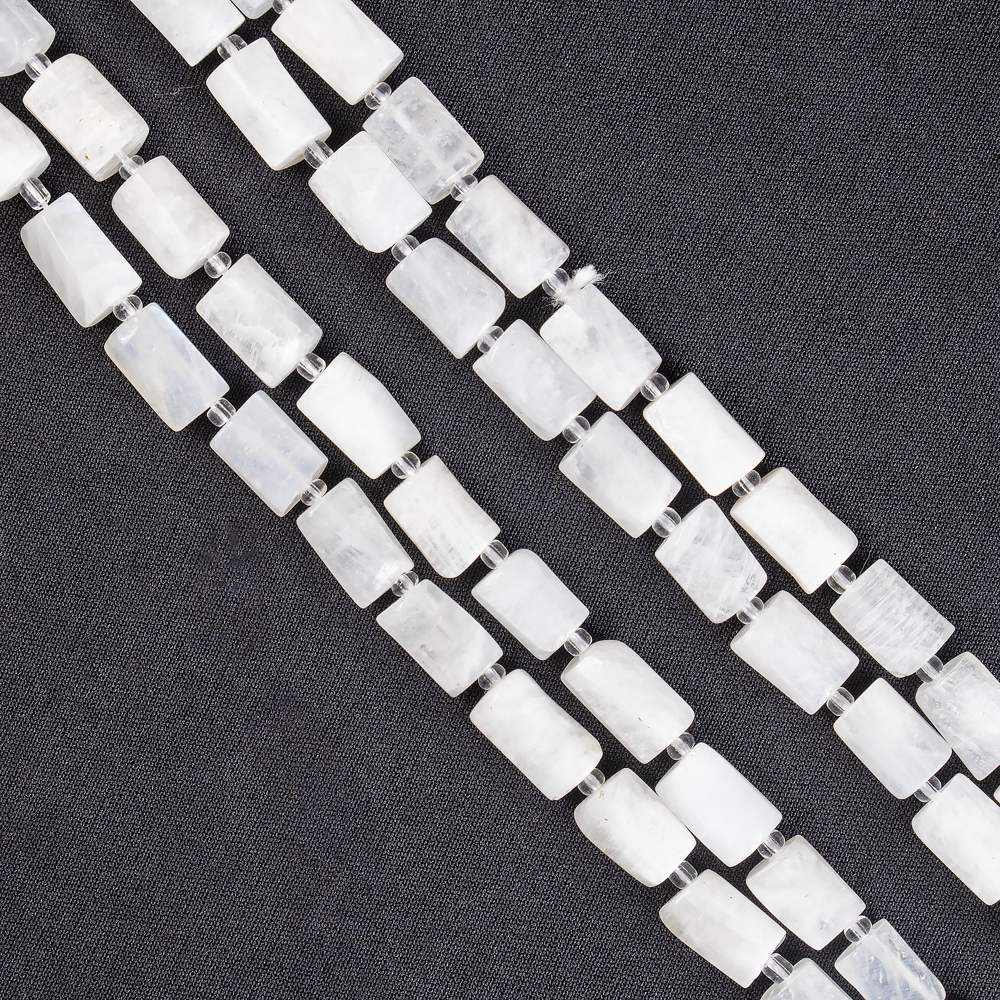 White Rainbow Moonstone Gemstone Pipe Bead, Crystal Healing Tube Beads. DestGlow