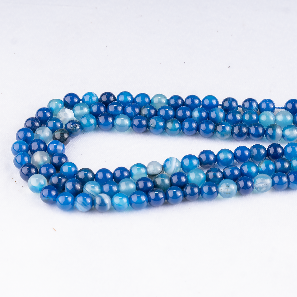 Blue Banded Agate Beads, Natural Crystal Round Beads 6mm to 12mm DestGlow