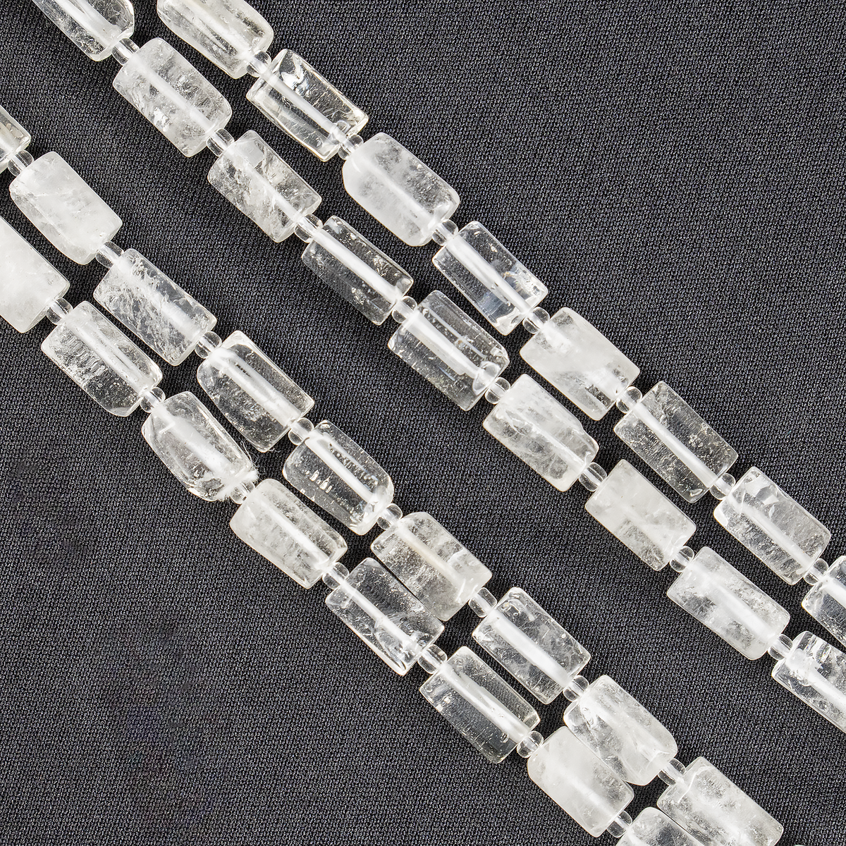 Clear Quartz Gemstone Pipe Bead, Crystal Healing Tube Beads. DestGlow