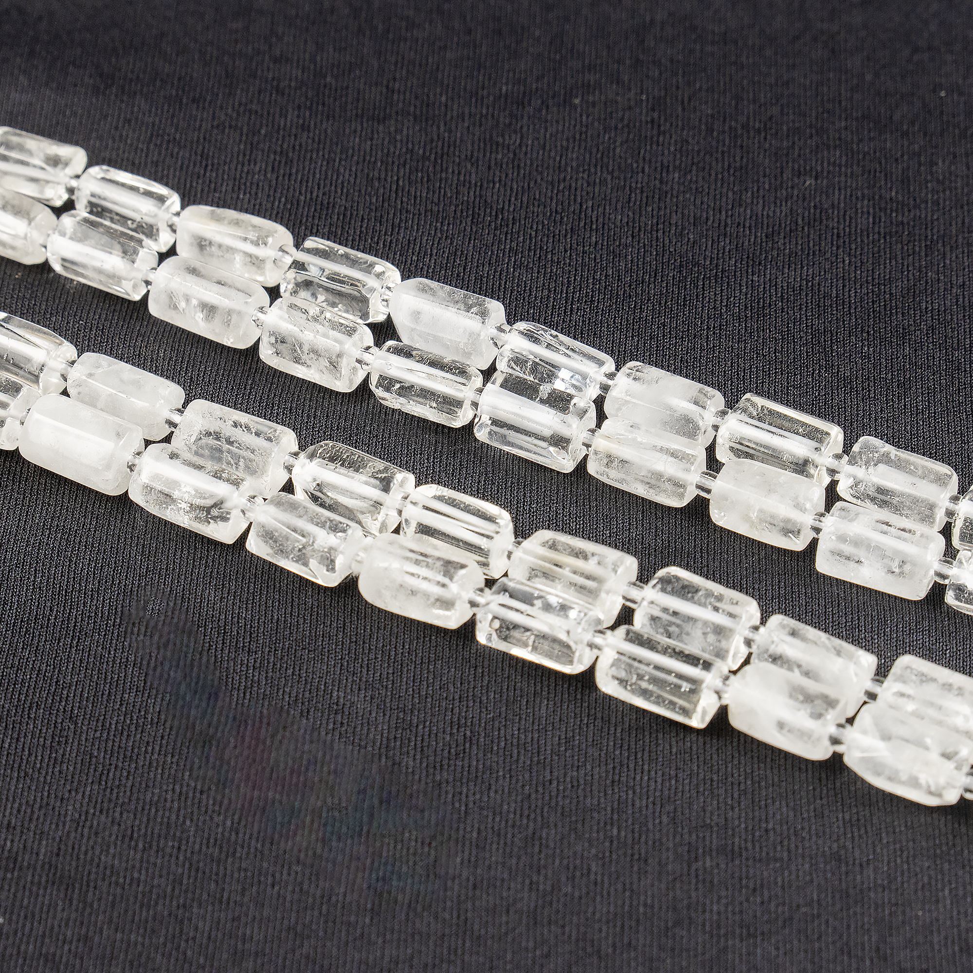 Clear Quartz Gemstone Pipe Bead, Crystal Healing Tube Beads. DestGlow