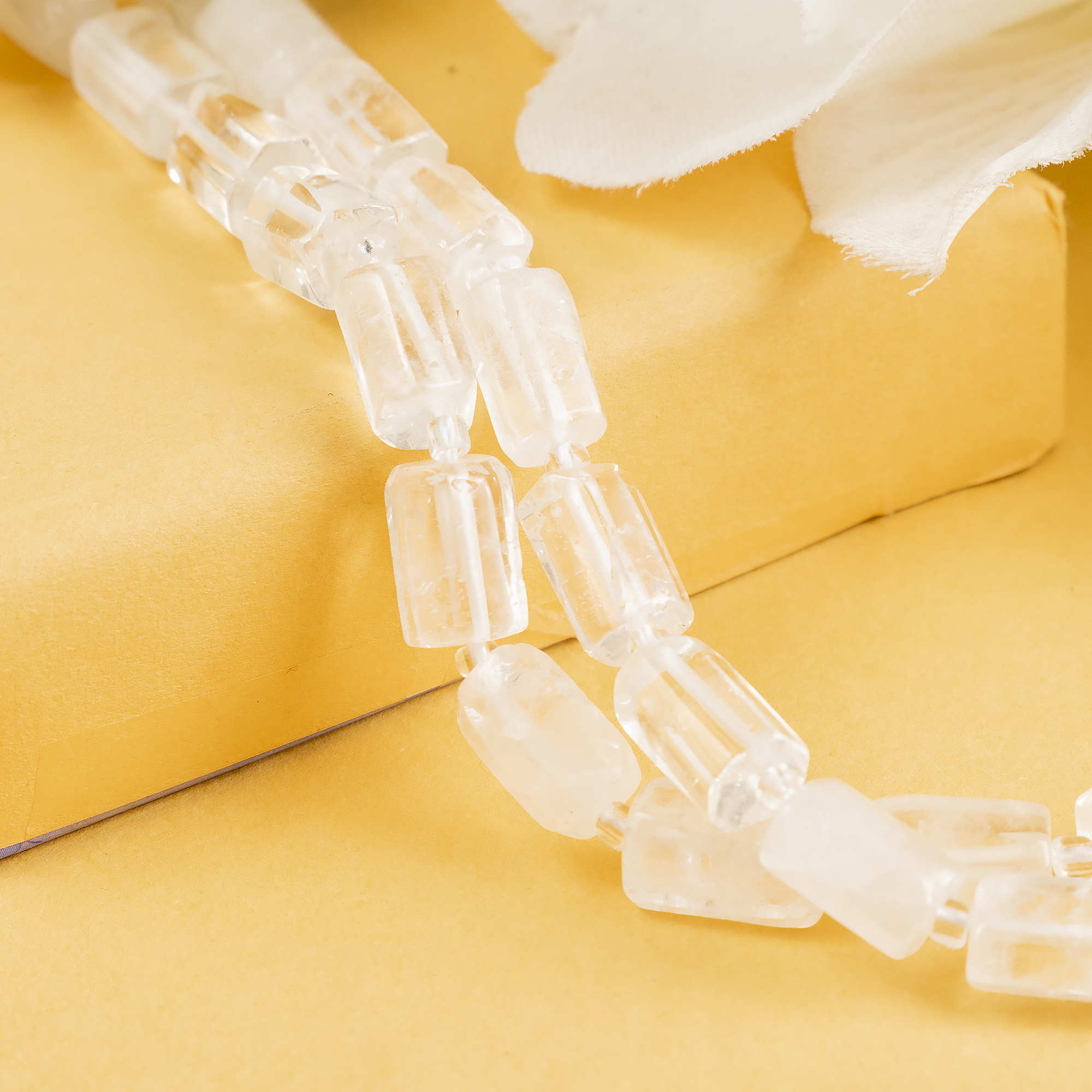 Clear Quartz Gemstone Pipe Bead, Crystal Healing Tube Beads. DestGlow