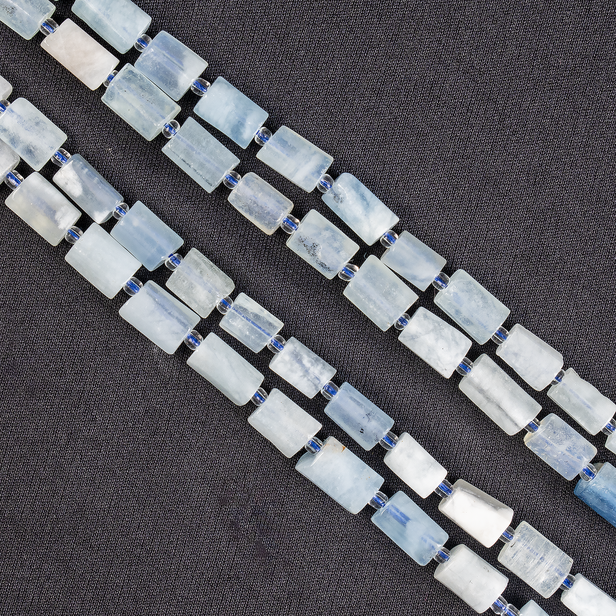Aquamarine Gemstone Pipe Bead, Crystal Healing Tube Beads.