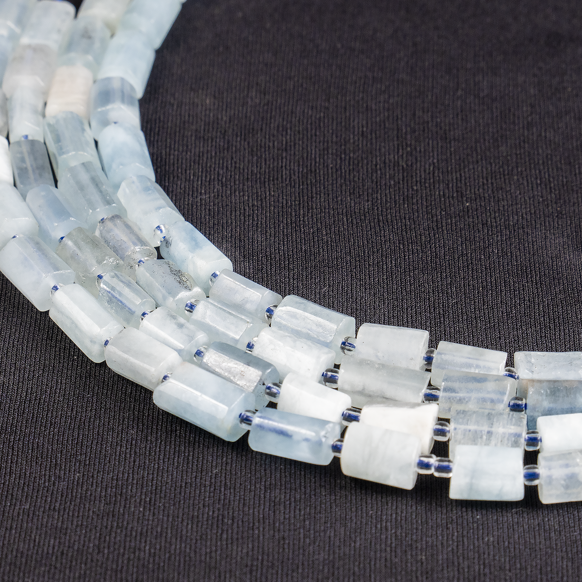 Aquamarine Gemstone Pipe Bead, Crystal Healing Tube Beads.