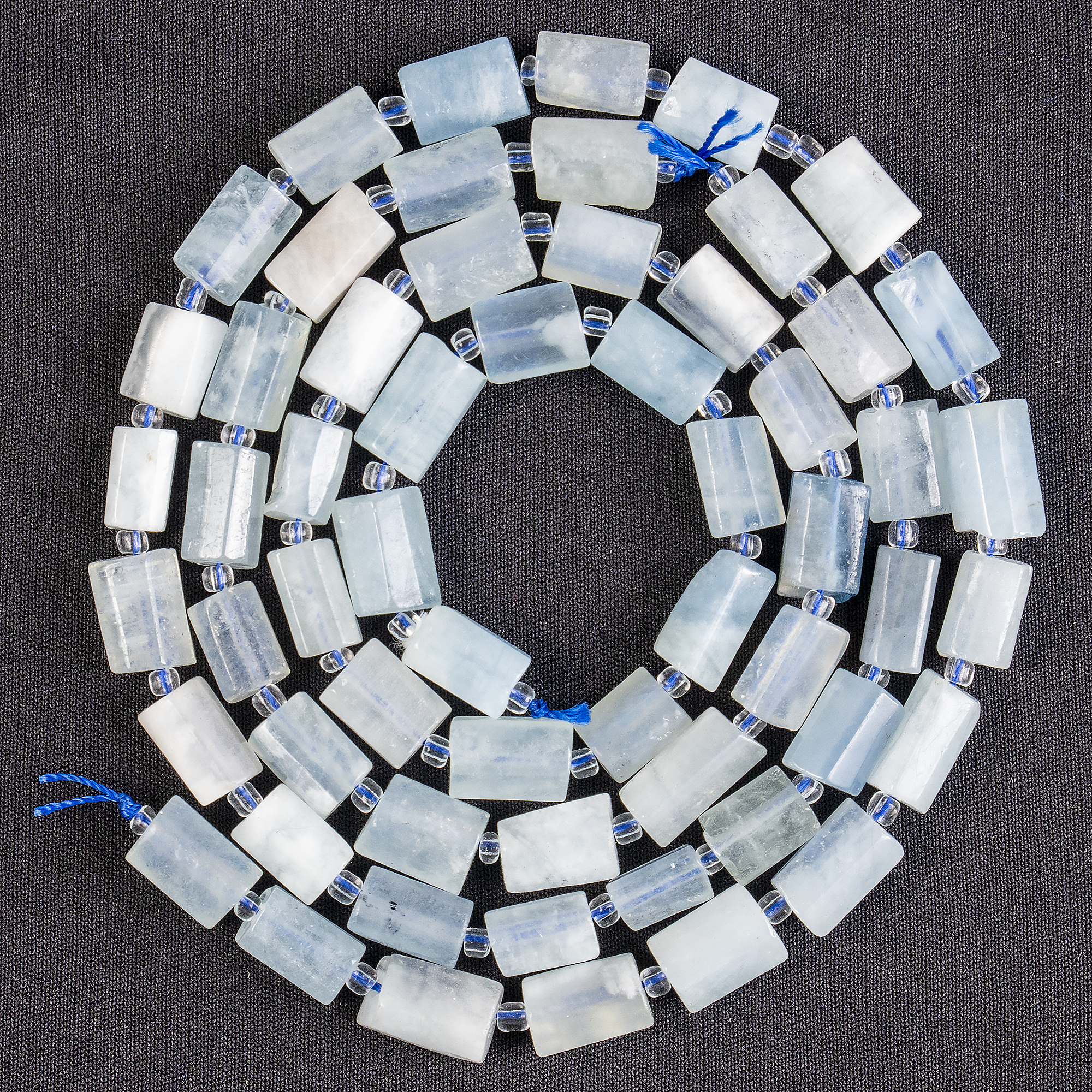 Aquamarine Gemstone Pipe Bead, Crystal Healing Tube Beads.