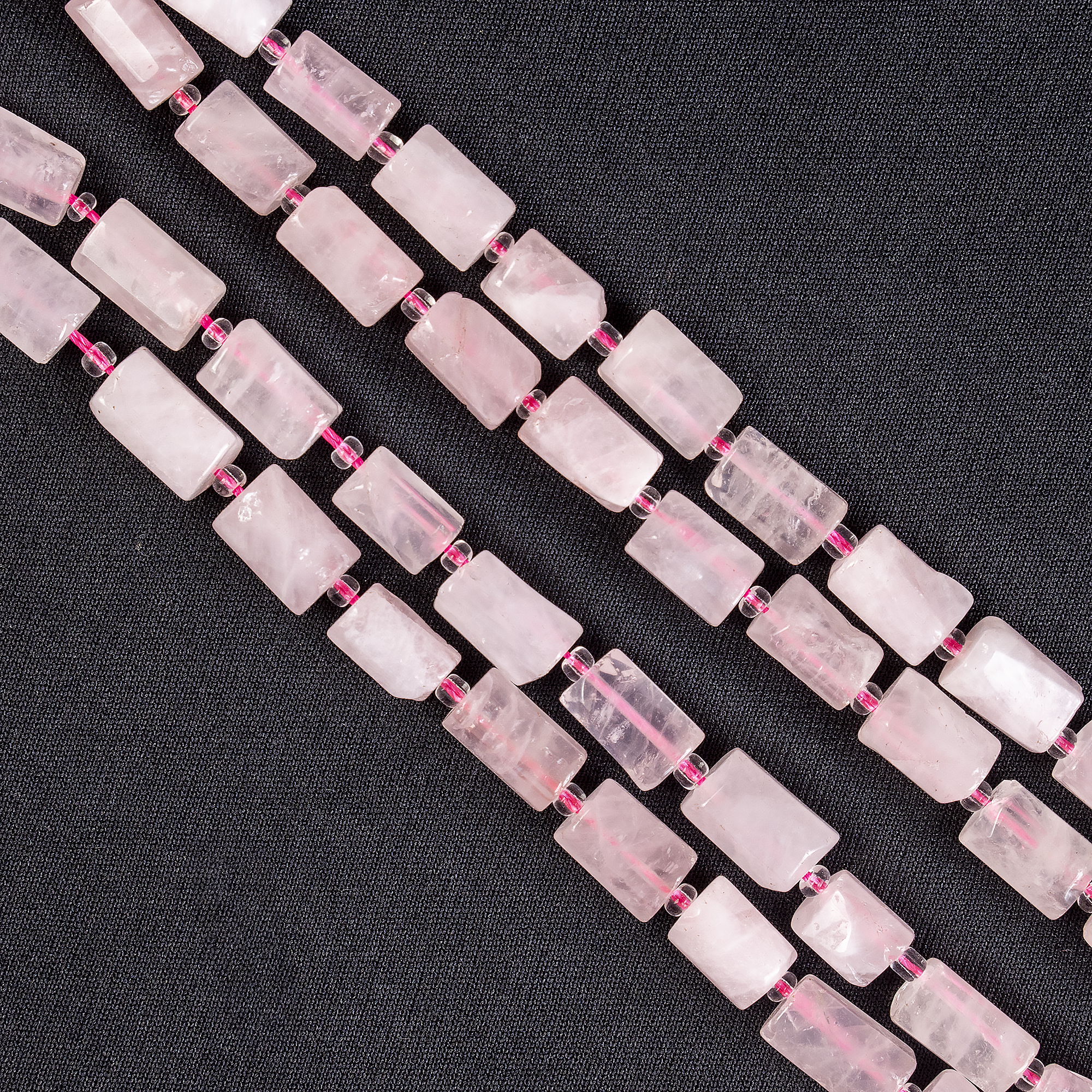 Rose Quartz Gemstone Pipe Bead, Crystal Healing Tube Beads. DestGlow