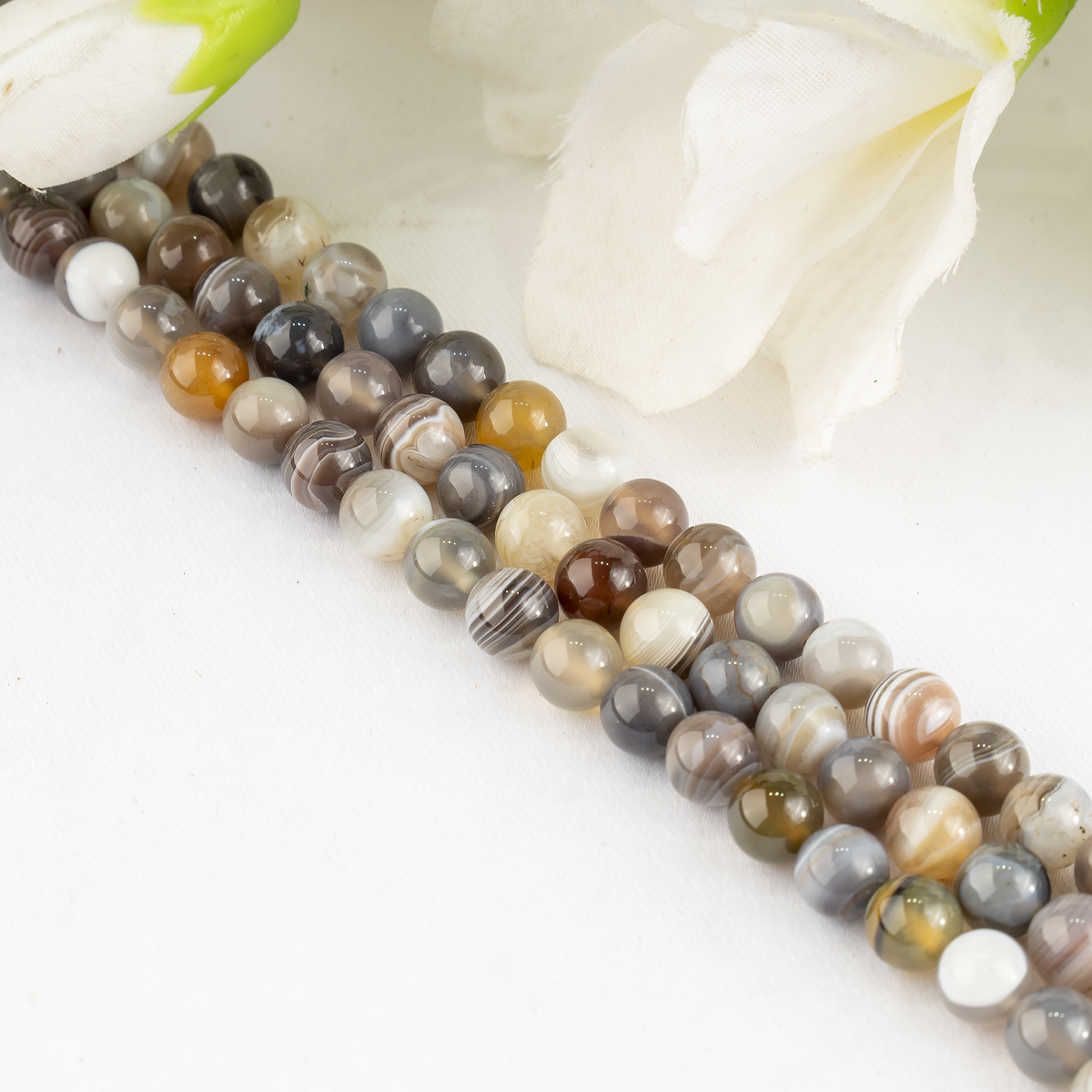 Botswana Agate Beads, Natural Round Crystal Beads 6mm to 10mm DestGlow