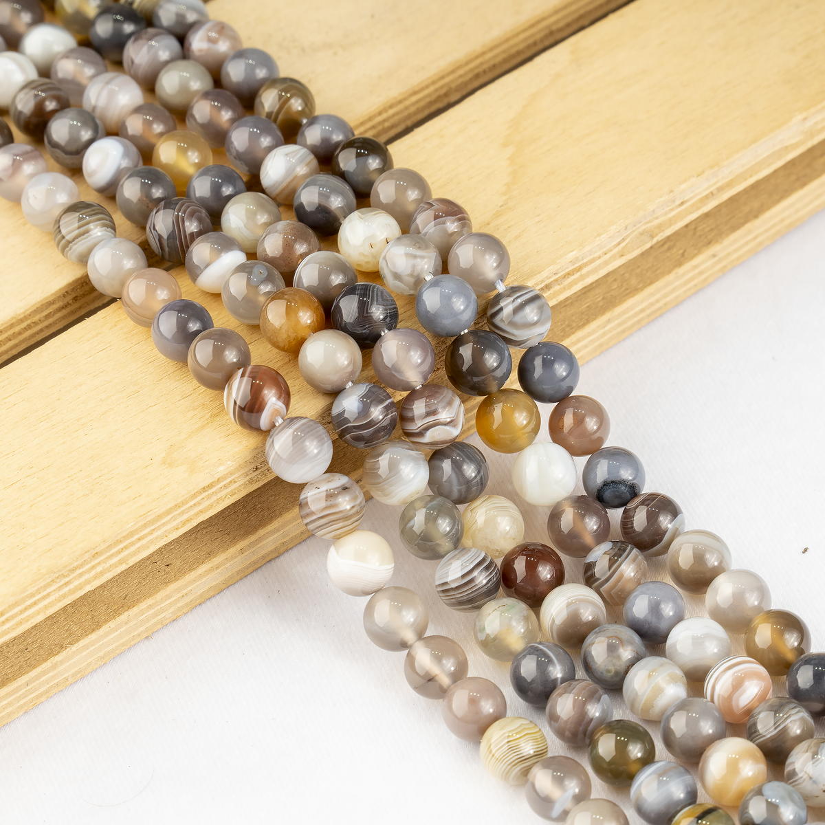Botswana Agate Beads, Natural Round Crystal Beads 6mm to 10mm DestGlow