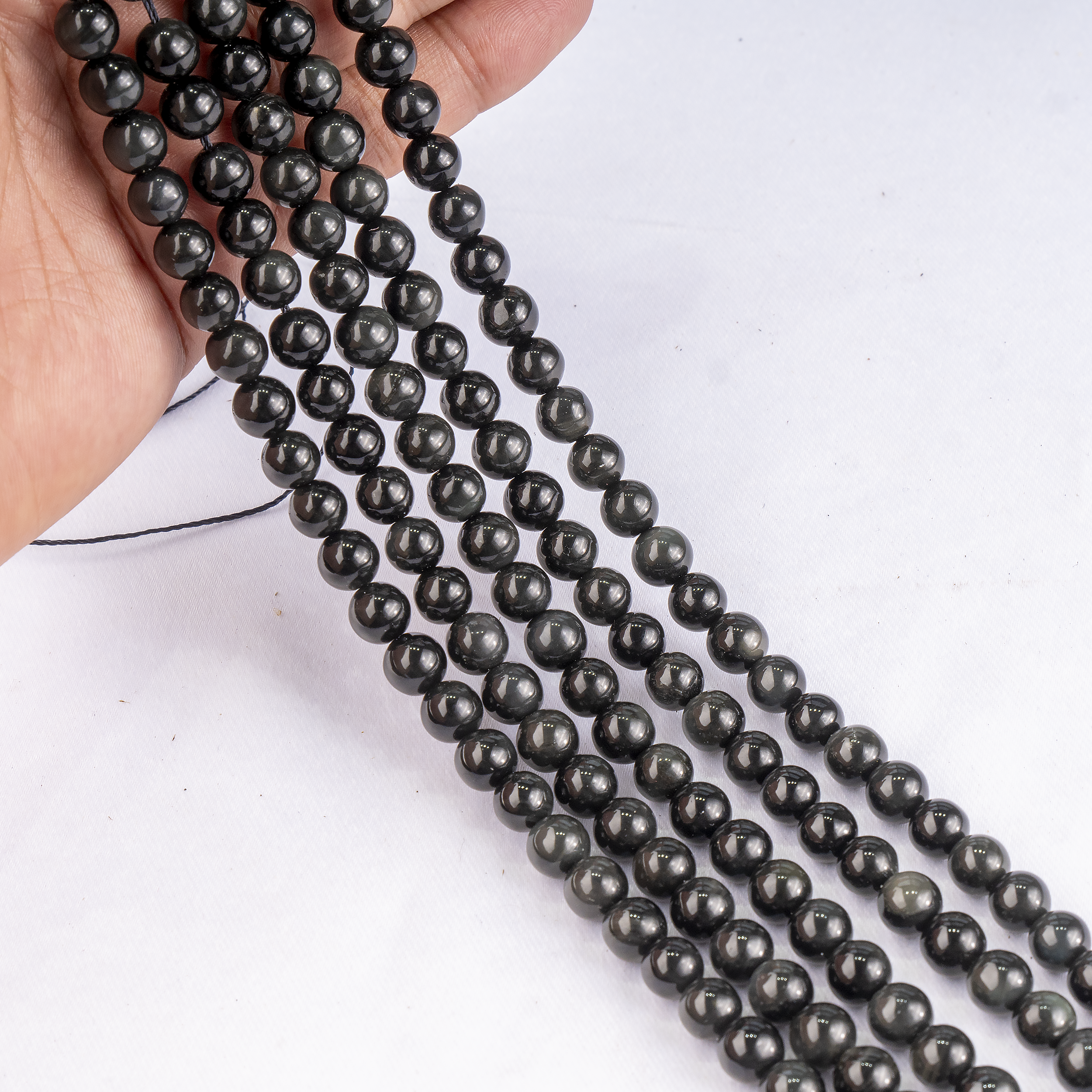 Black Obsidian Beads, Natural Round Crystal Beads 4mm to 14mm DestGlow