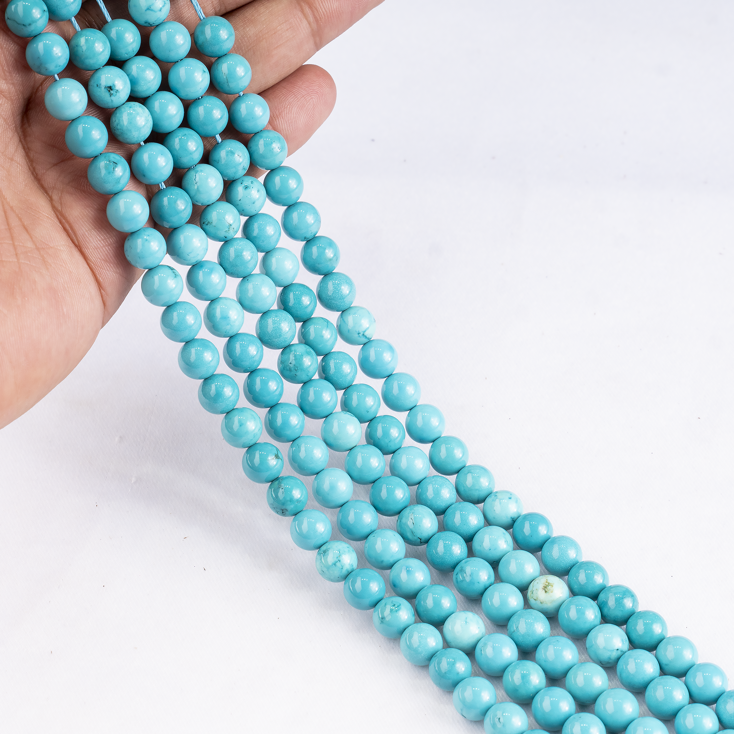 Turquoise Howlite Beads, Natural Round Crystal Beads 4mm to 12mm DestGlow