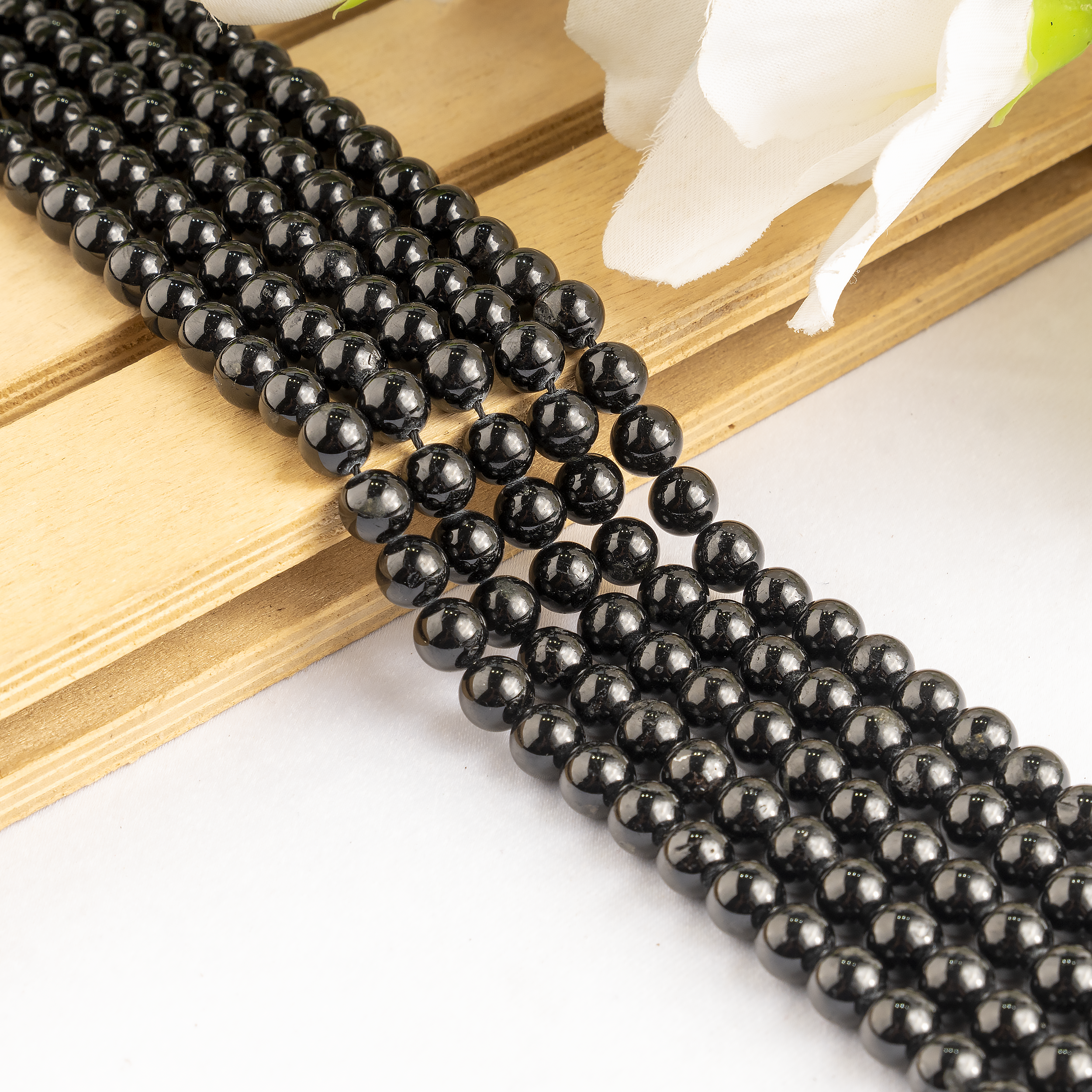 Black Tourmaline Beads, Natural Round Crystal Beads 4mm to 12mm DestGlow