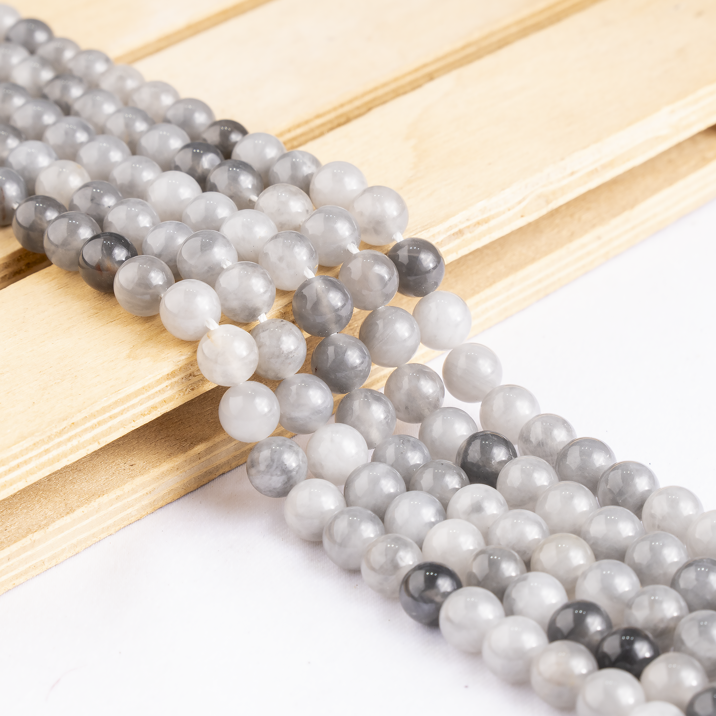 Cloudy Quartz Beads, Natural Round Crystal Beads 6mm to 10mm DestGlow