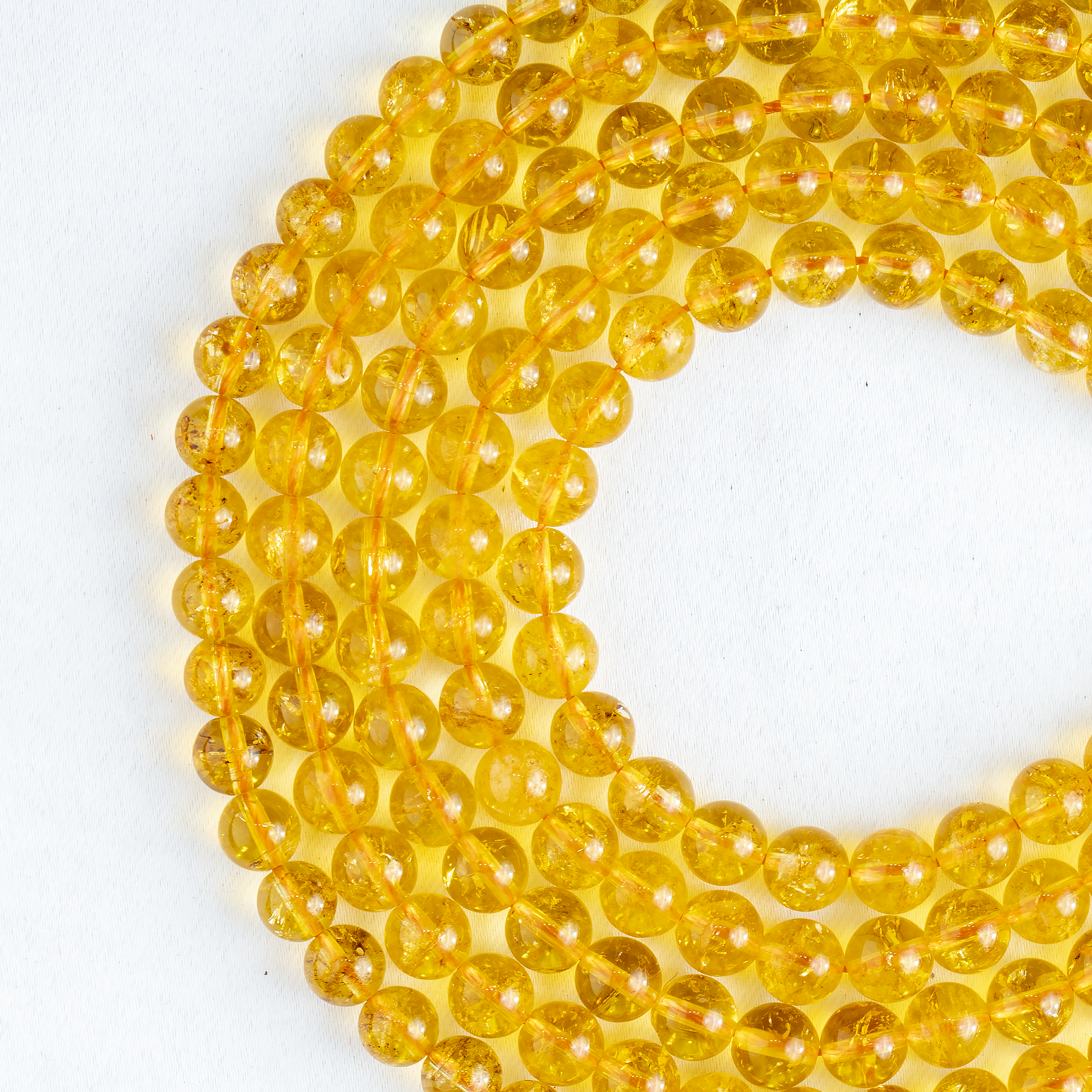 Citrine Heated Beads, Natural Round Crystal Beads 6mm to 10mm