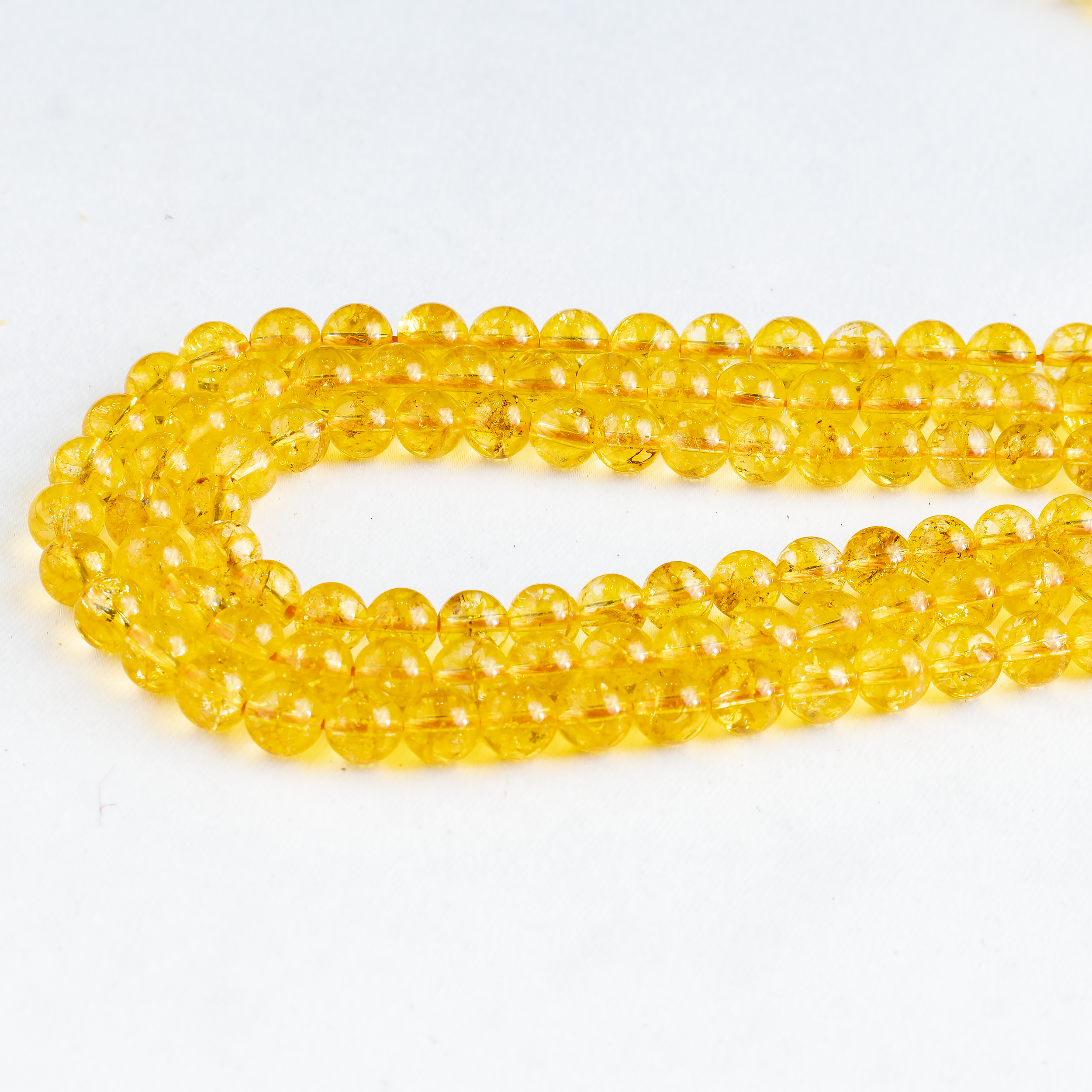 Citrine Heated Beads, Natural Round Crystal Beads 6mm to 10mm