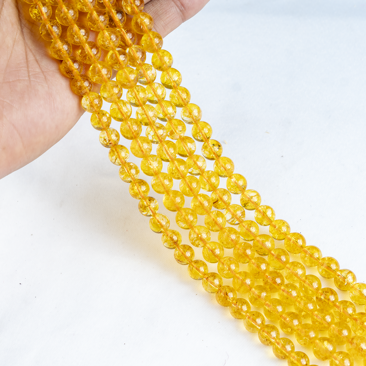 Citrine Heated Beads, Natural Round Crystal Beads 6mm to 10mm