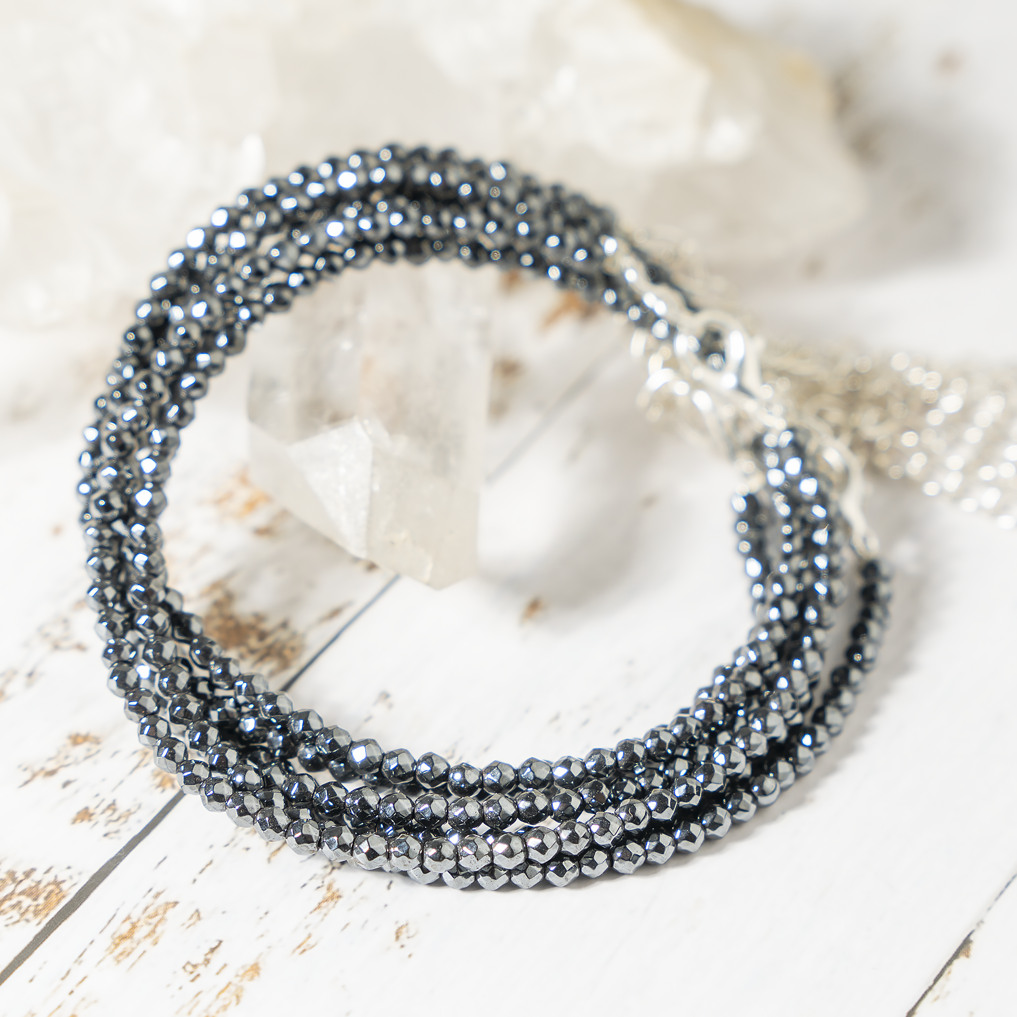 Hematite Crystal anklet for Healing, Protection & Grounding – Natural DestGlow