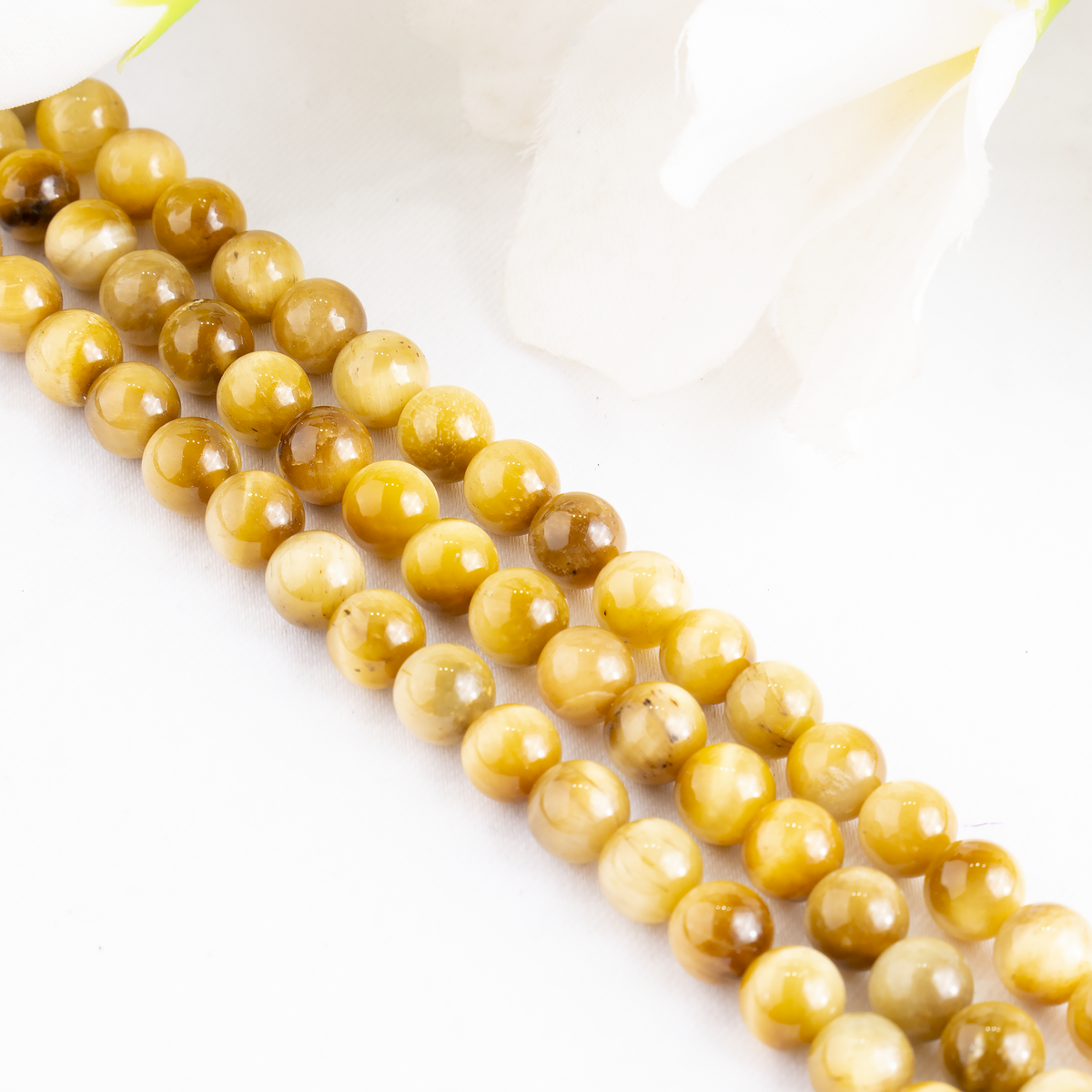 Tiger Cats Eye Yellow Heated Beads, Natural Round Crystal Beads 4mm to 14mm DestGlow