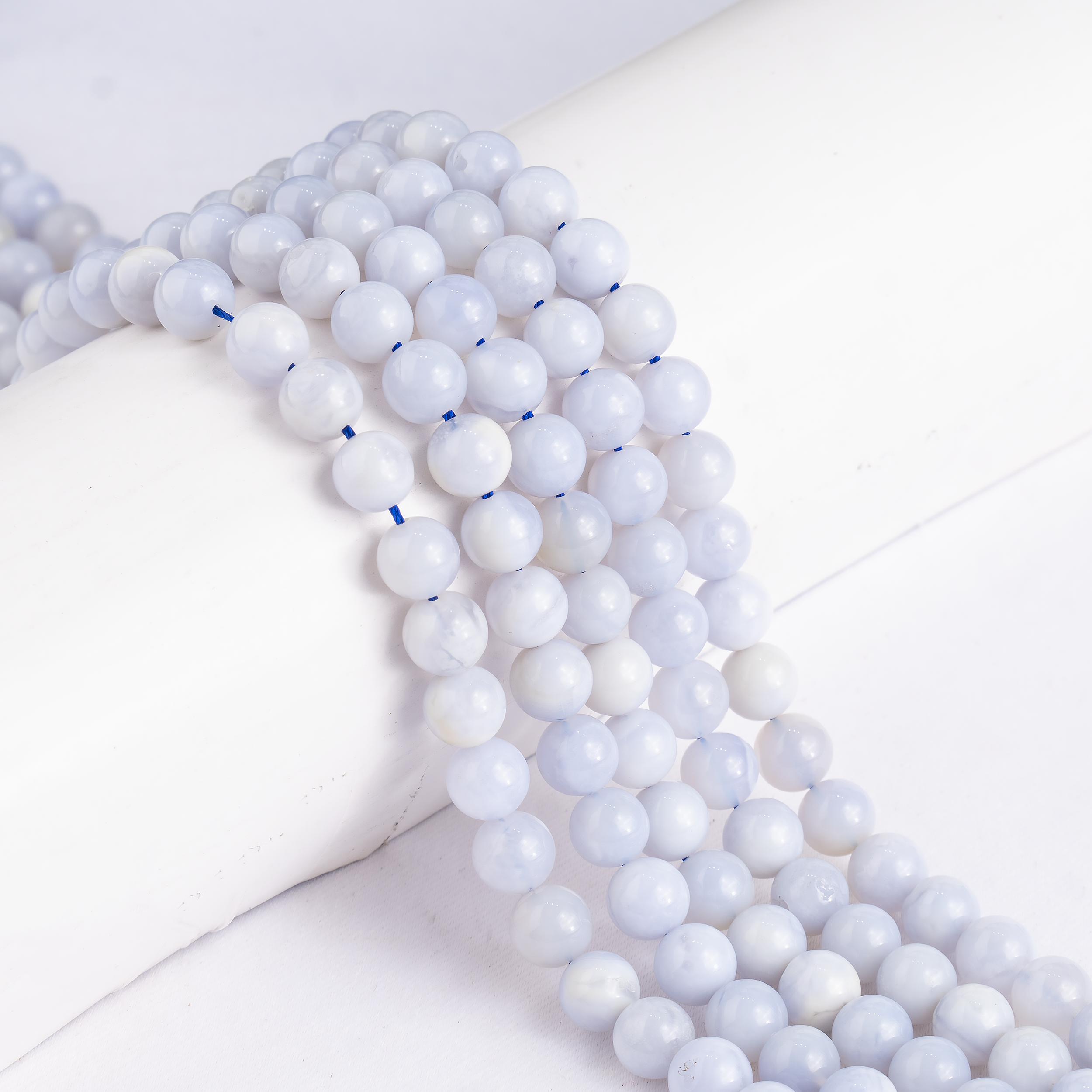 Blue Lace agate Beads, Natural Round Crystal Beads 4mm to 10mm