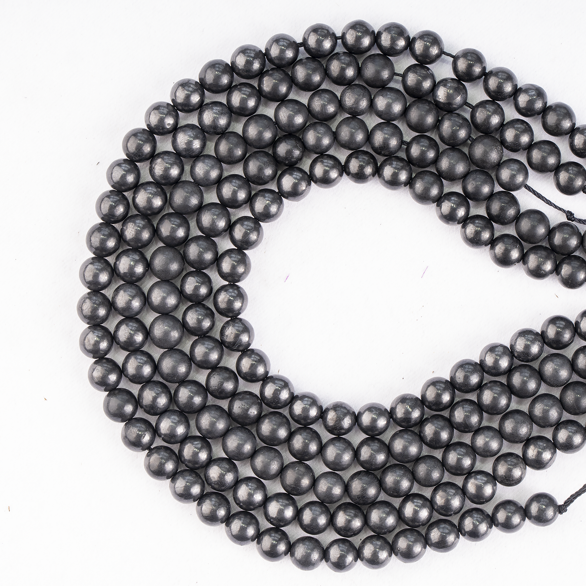 Black Shungite Beads, Natural Round Crystal Beads 6mm to 10mm