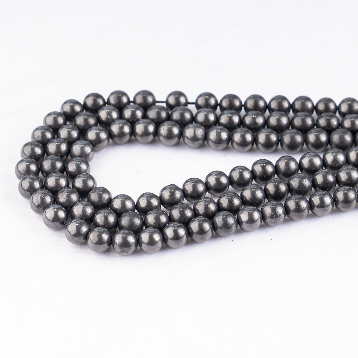 Black Shungite Beads, Natural Round Crystal Beads 6mm to 10mm