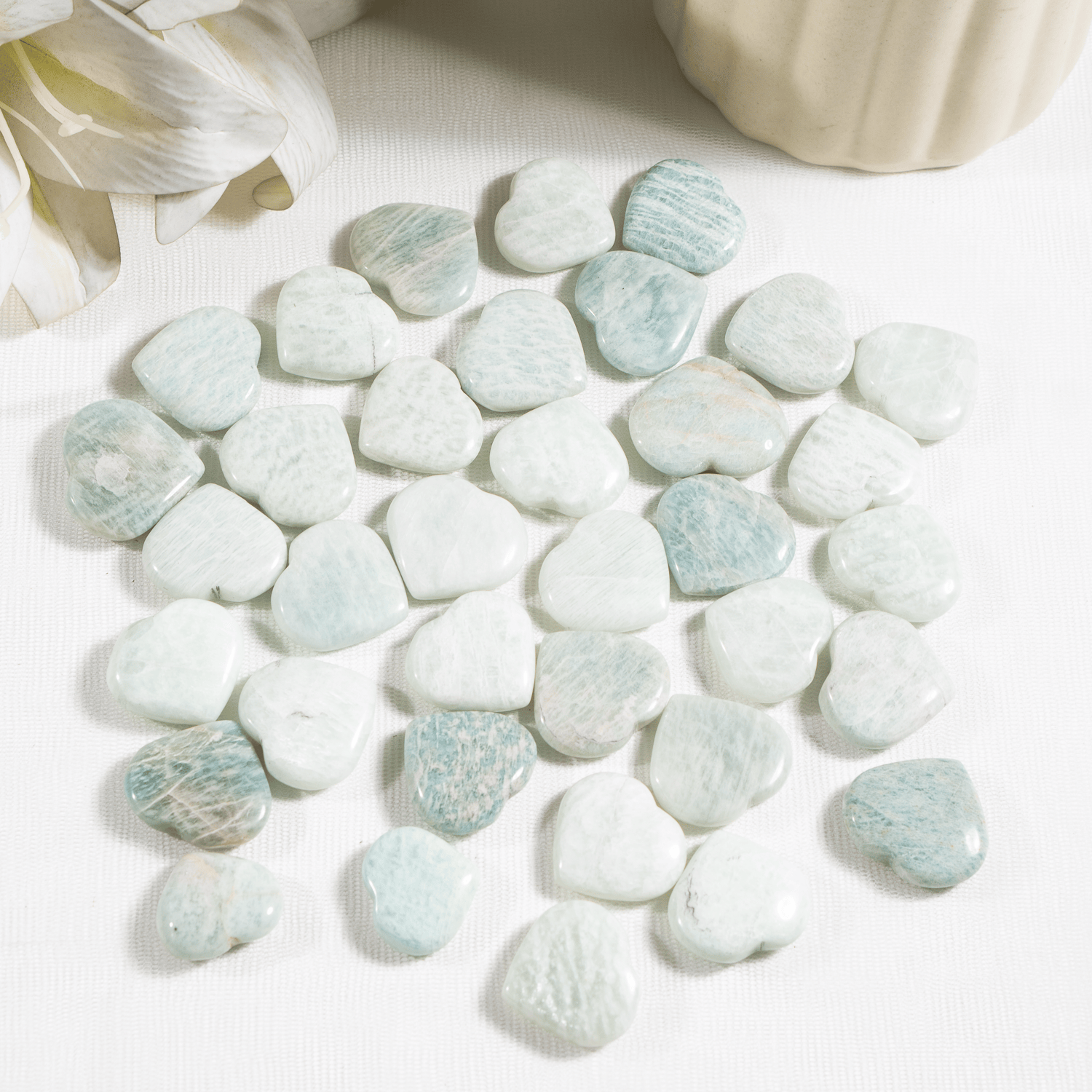 Amazonite Heart Crystal, Puffy Mini 1 Inch Pocket Crystal Heart DestGlow