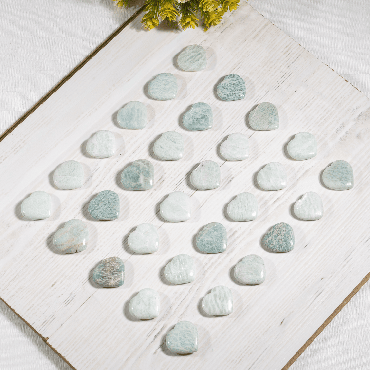 Amazonite Heart Crystal, Puffy Mini 1 Inch Pocket Crystal Heart DestGlow