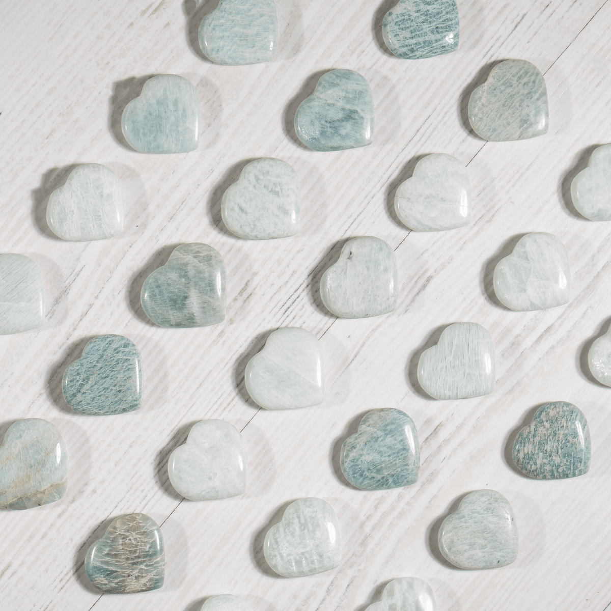 Amazonite Heart Crystal, Puffy Mini 1 Inch Pocket Crystal Heart DestGlow