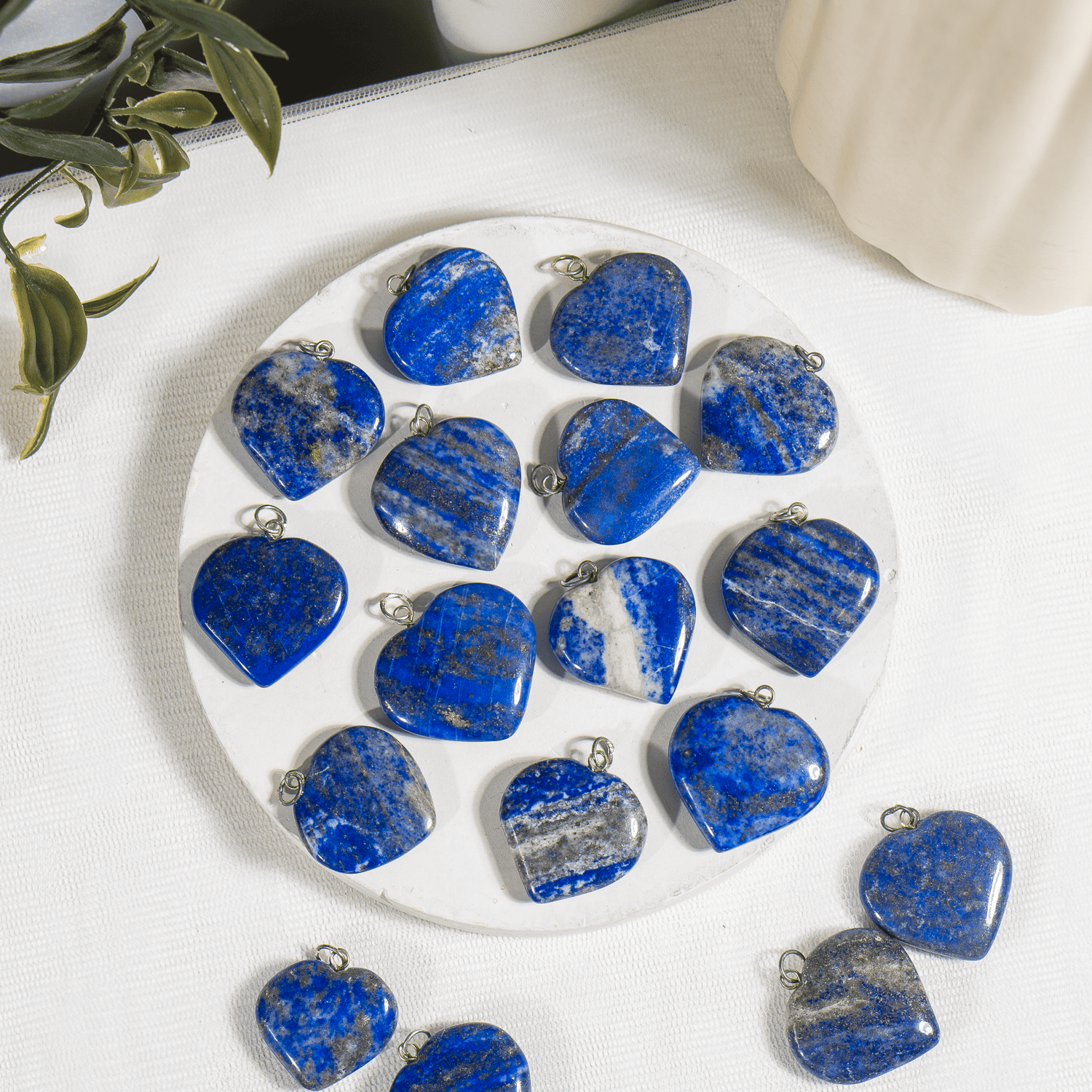 Real Lapis Lazuli Crystal Heart Pendant, Genuine Heart Shaped Necklaces. DestGlow