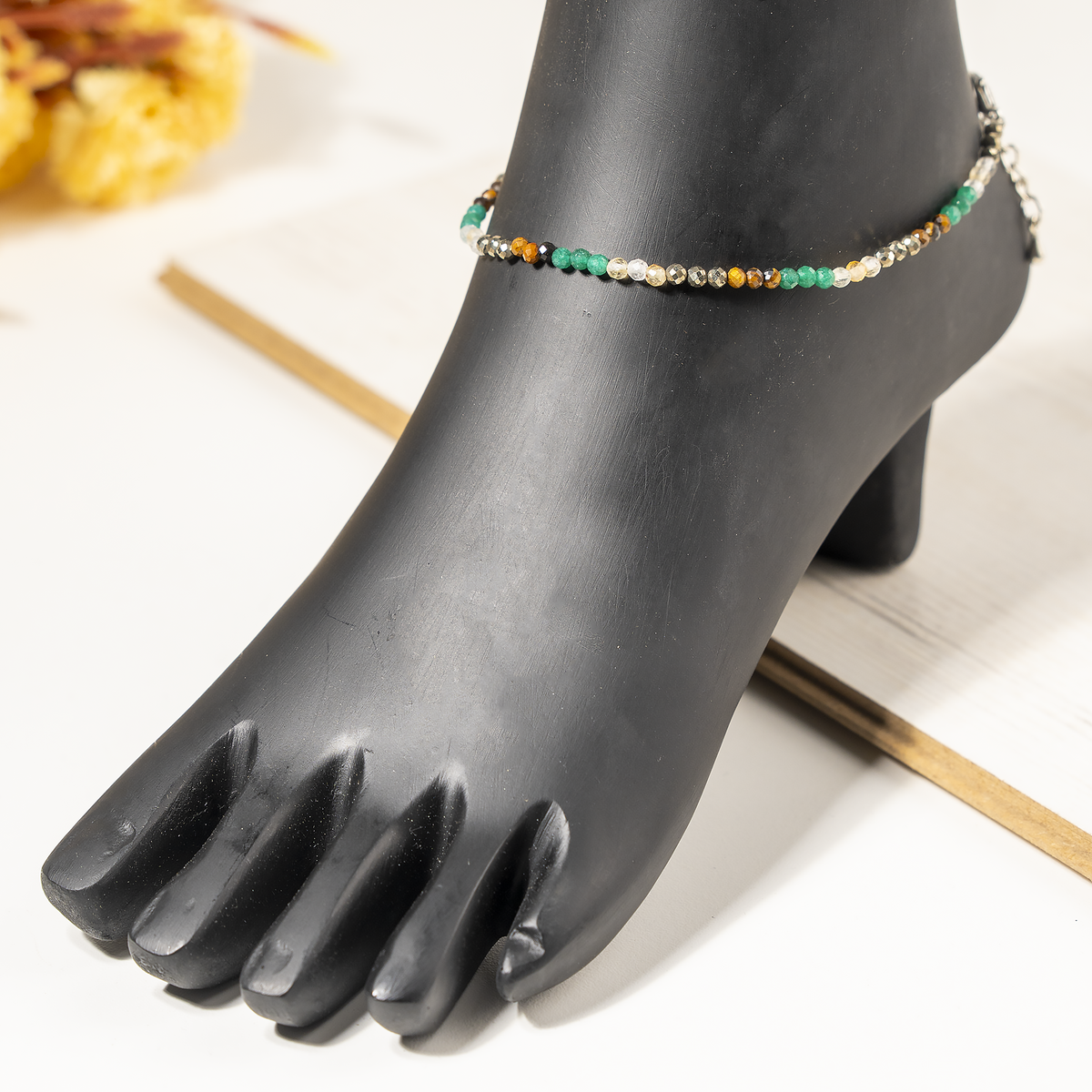 Money Magnet Crystal anklet for Healing, Protection & Grounding – Natural