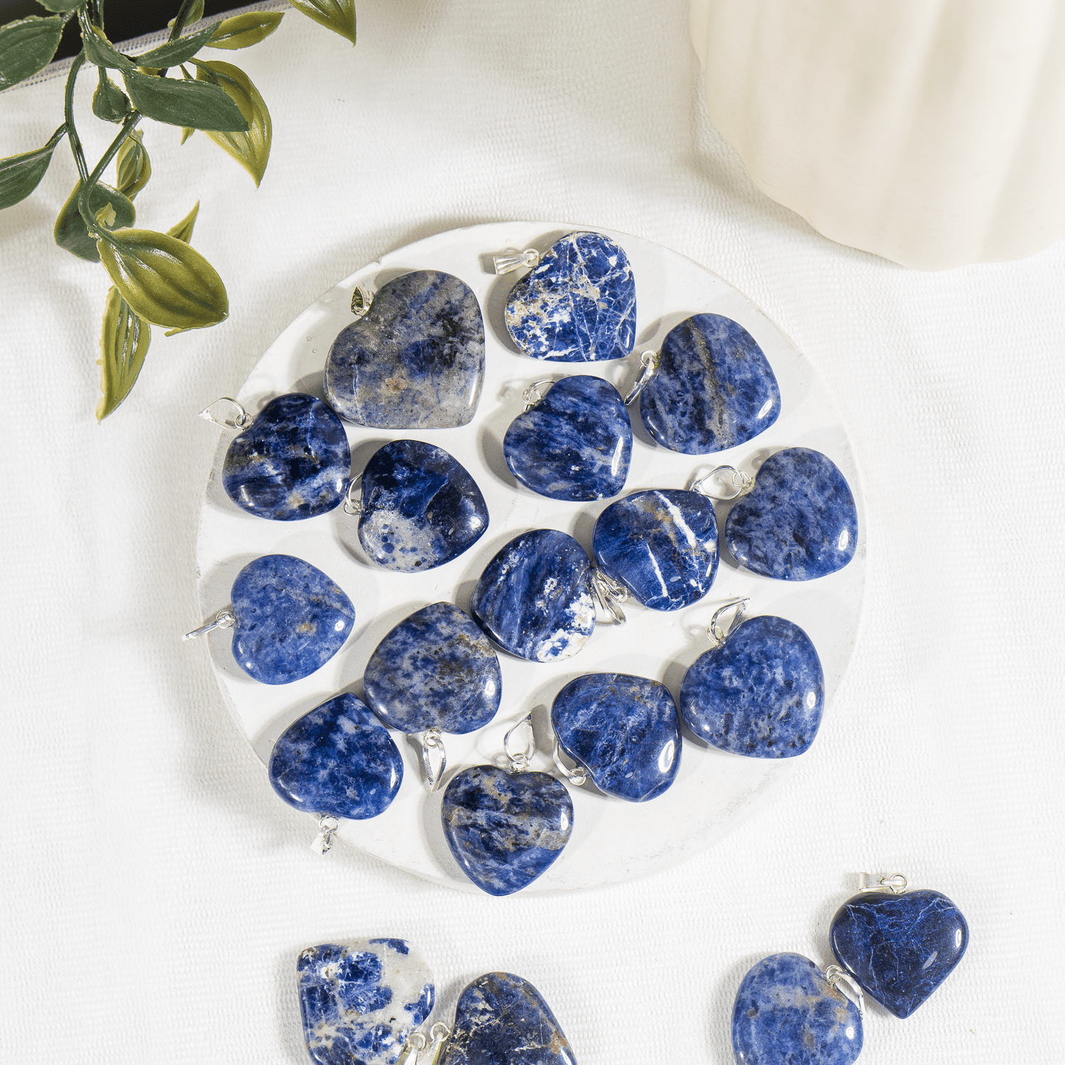 Real Sodalite Crystal Heart Pendant, Genuine Heart Shaped Necklaces DestGlow