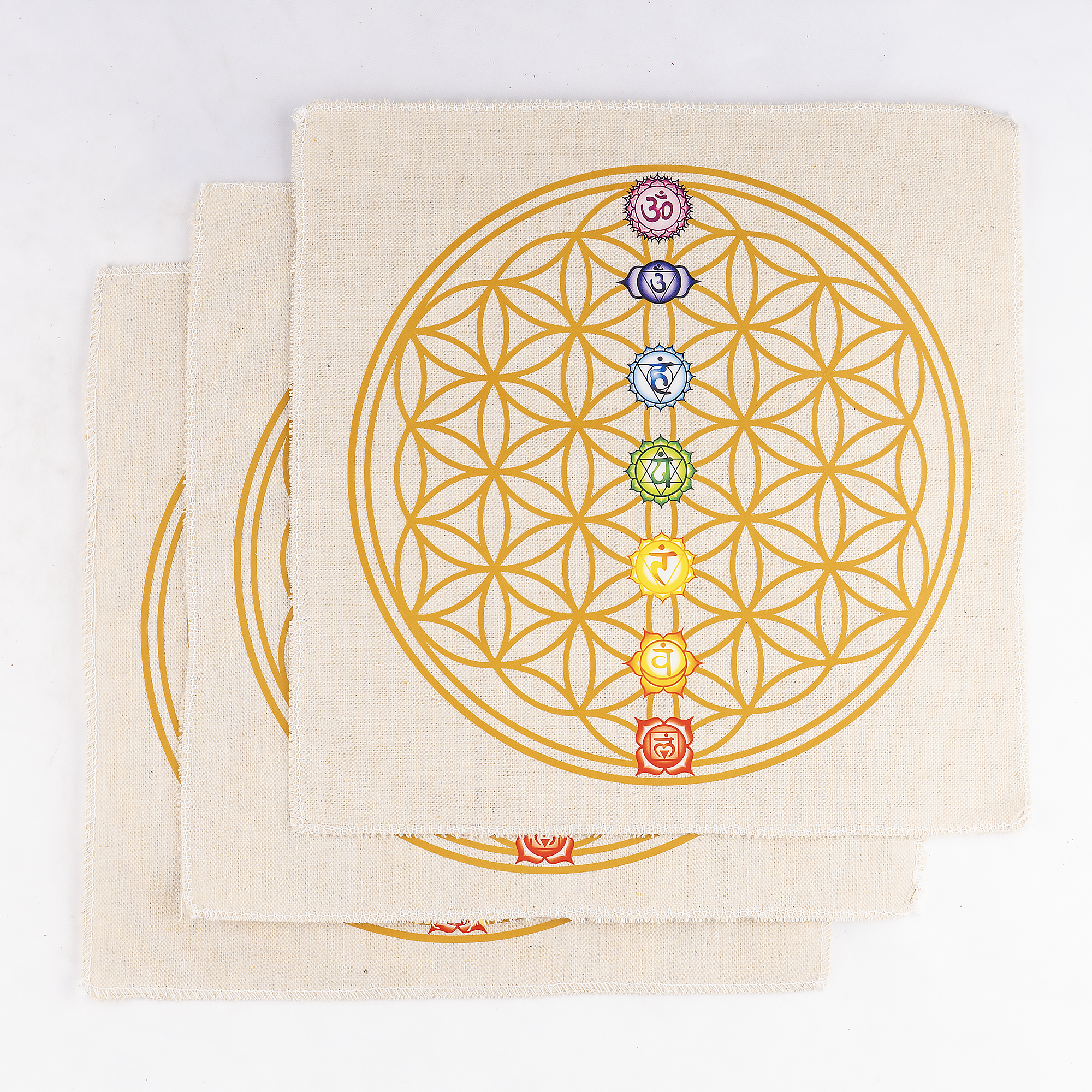 12-Inch Crystal Grid Cloth 7 chakra – Sacred Geometry Altar Mat for Meditation & Reiki DestGlow
