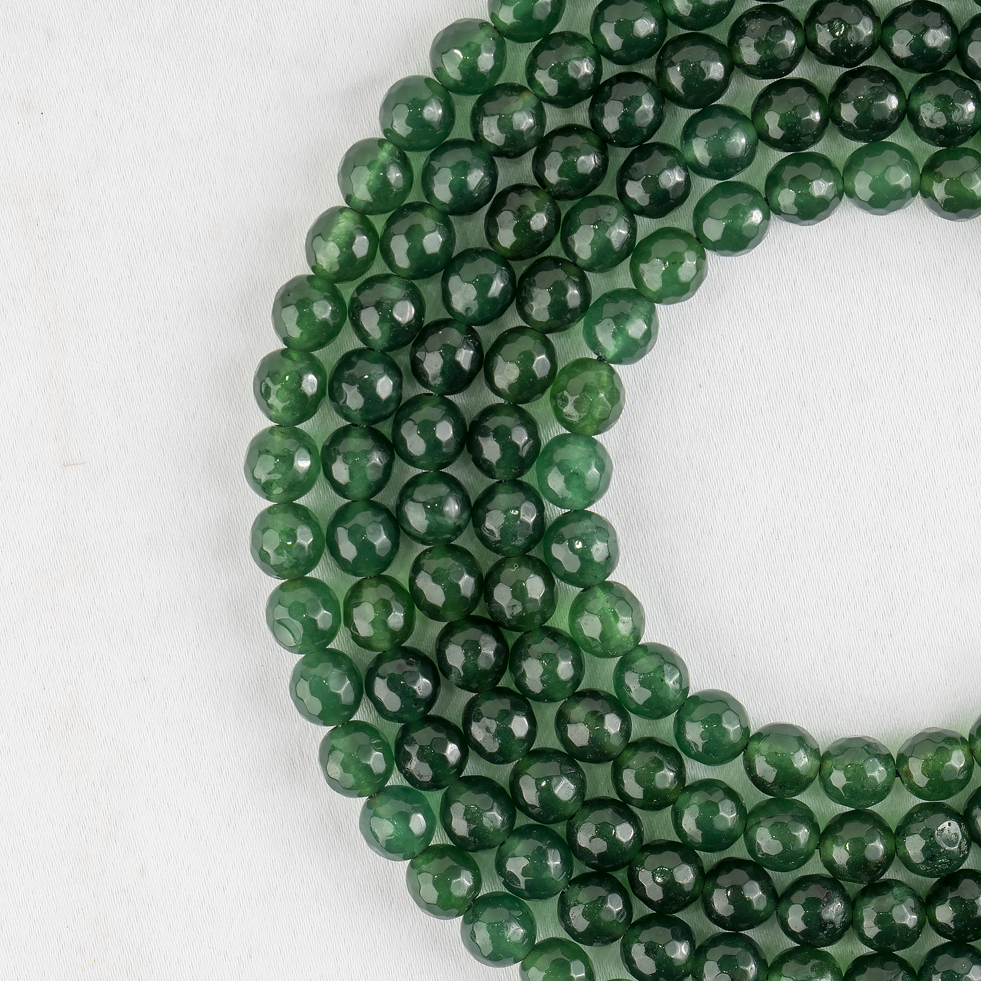 Green Jade Faceted Beads, Crystal Beads for Jewelry