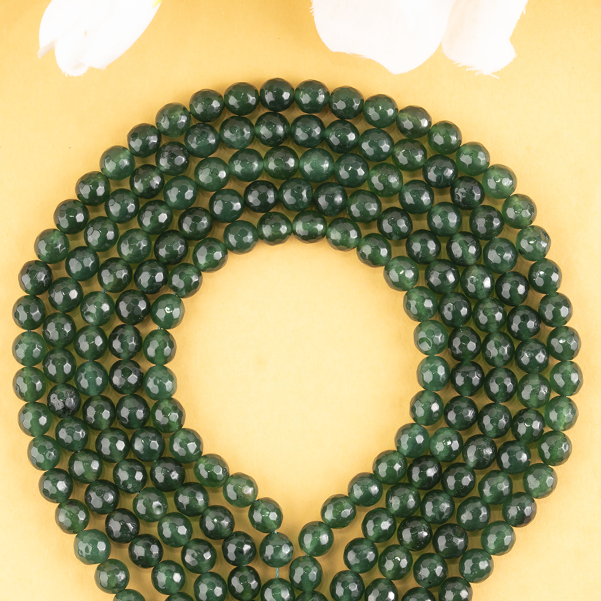 Green Jade Faceted Beads, Crystal Beads for Jewelry