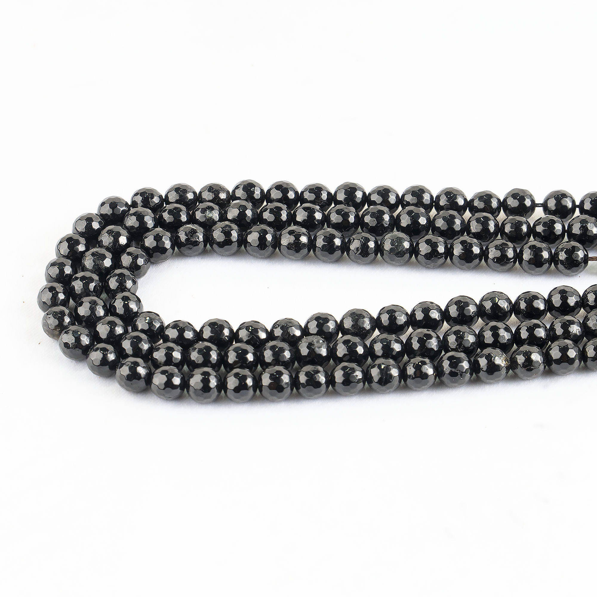 Black Tourmaline Faceted Beads, Crystal Beads for Jewelry. DestGlow