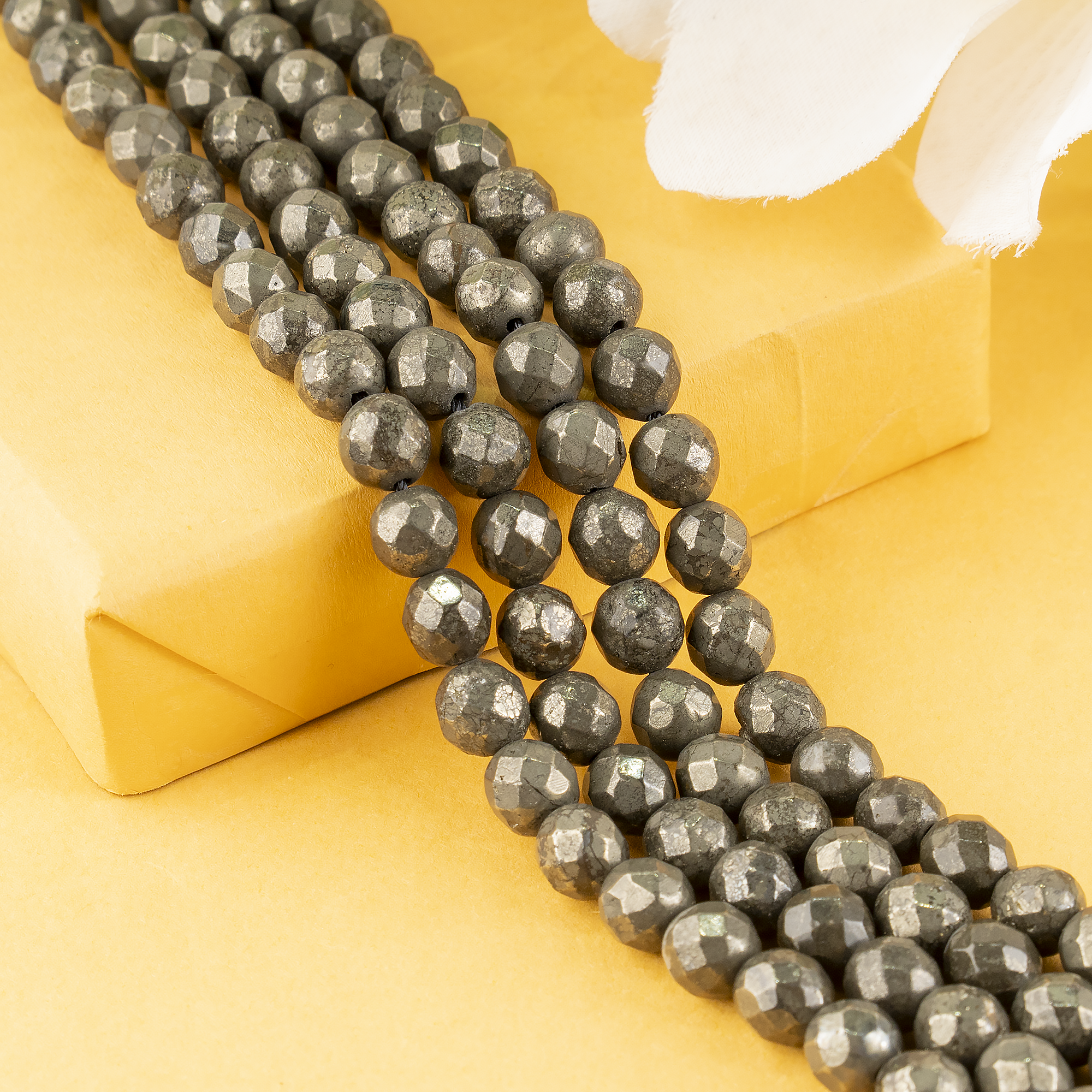 Pyrite Faceted Beads, Crystal Beads for Jewelry. DestGlow