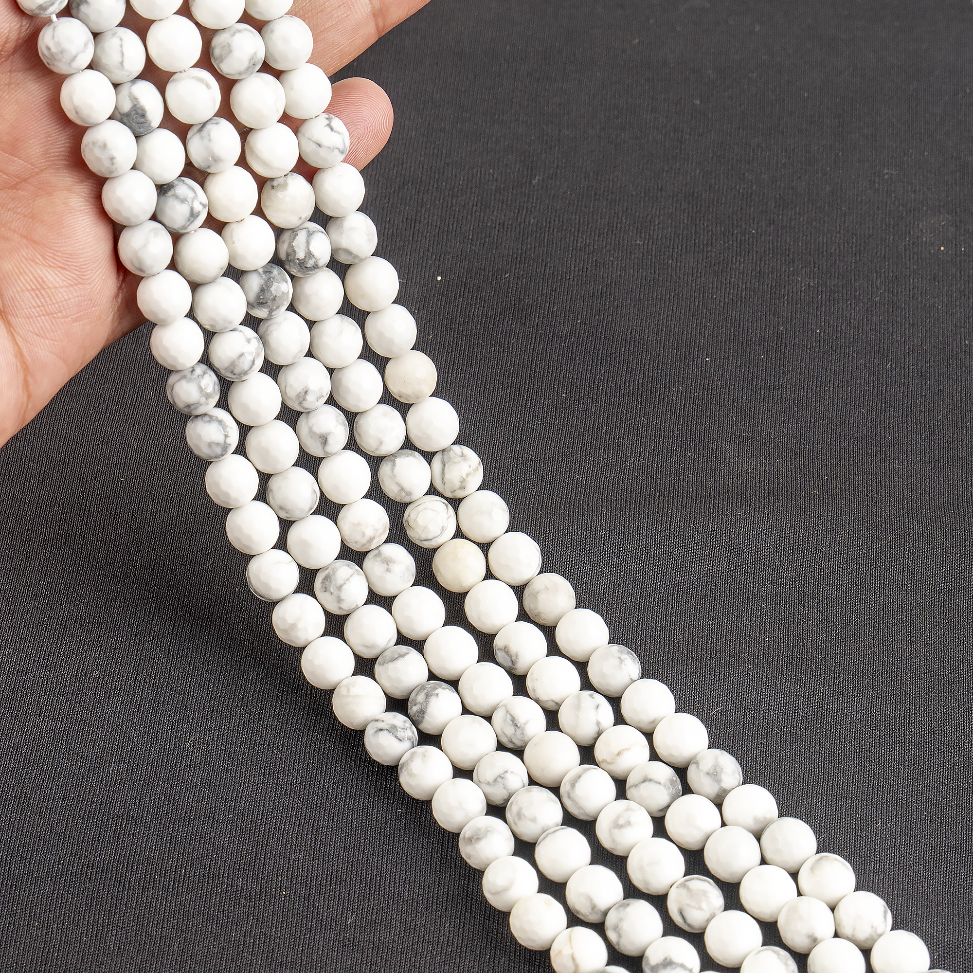 Howlite Faceted Beads, Crystal Beads for Jewelry DestGlow