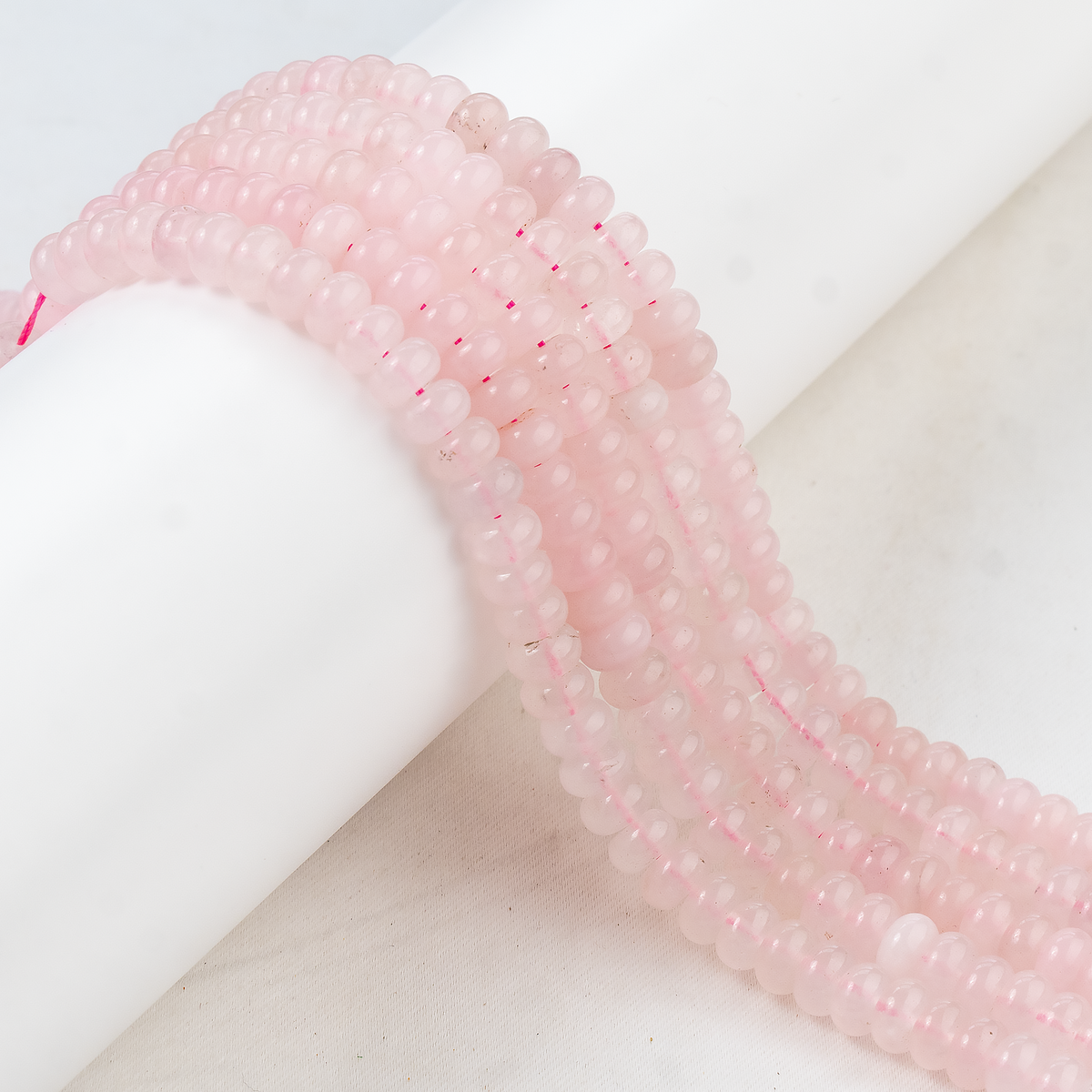 Rondelle Beads | Rose Quartz | Crystal Beads for Jewelry DestGlow