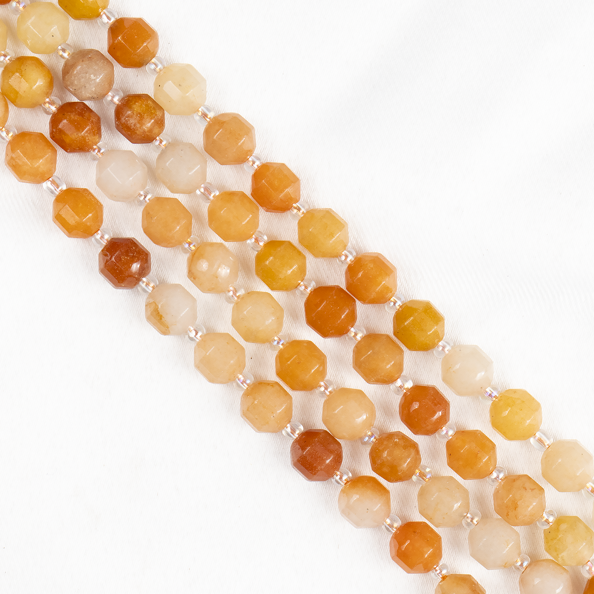 Red Aventurine Faceted Prism Cut Beads For Jewelry Making