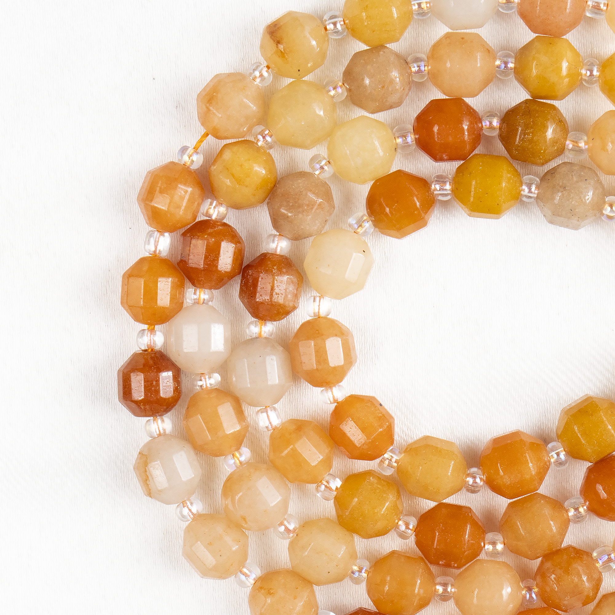 Red Aventurine Faceted Prism Cut Beads For Jewelry Making