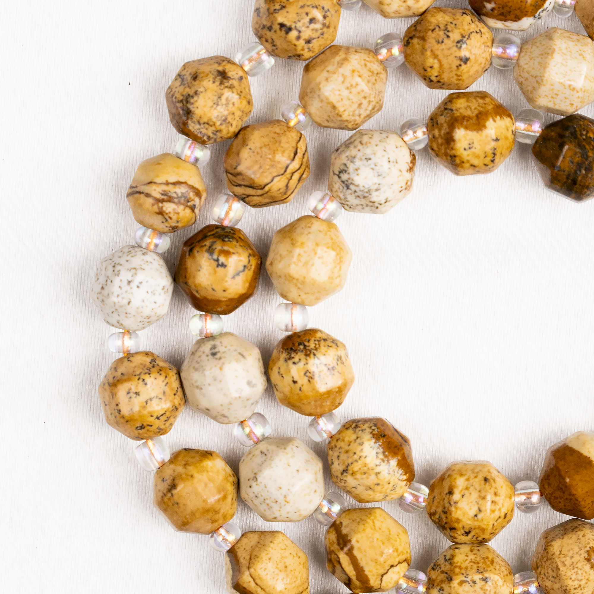Picture Jasper Faceted Prism Cut Beads For Jewelry Making DestGlow