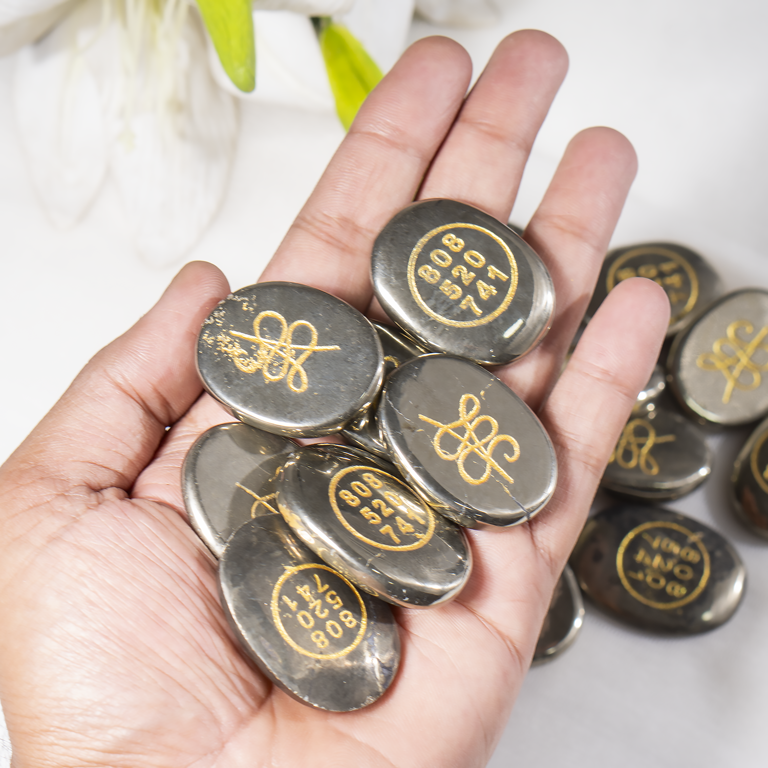 Pyrite Zibu Stones, Zibu Crystals Success Zibu Coins DestGlow