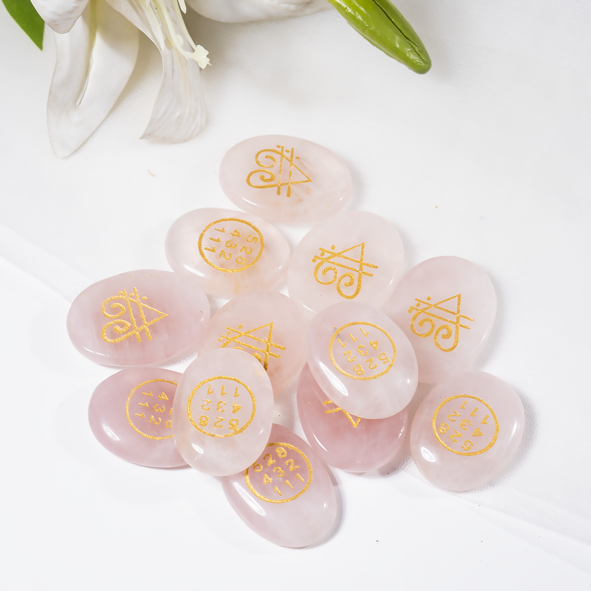Rose Quartz Zibu Stones, Zibu Crystals Success Zibu Coins.
