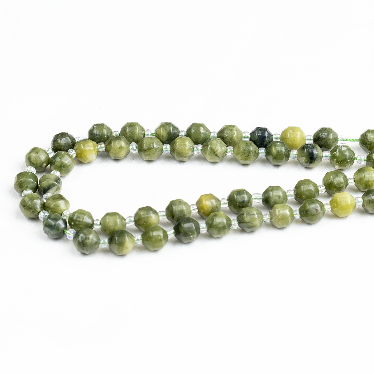 Green Jade Faceted Prism Cut Beads For Jewelry Making