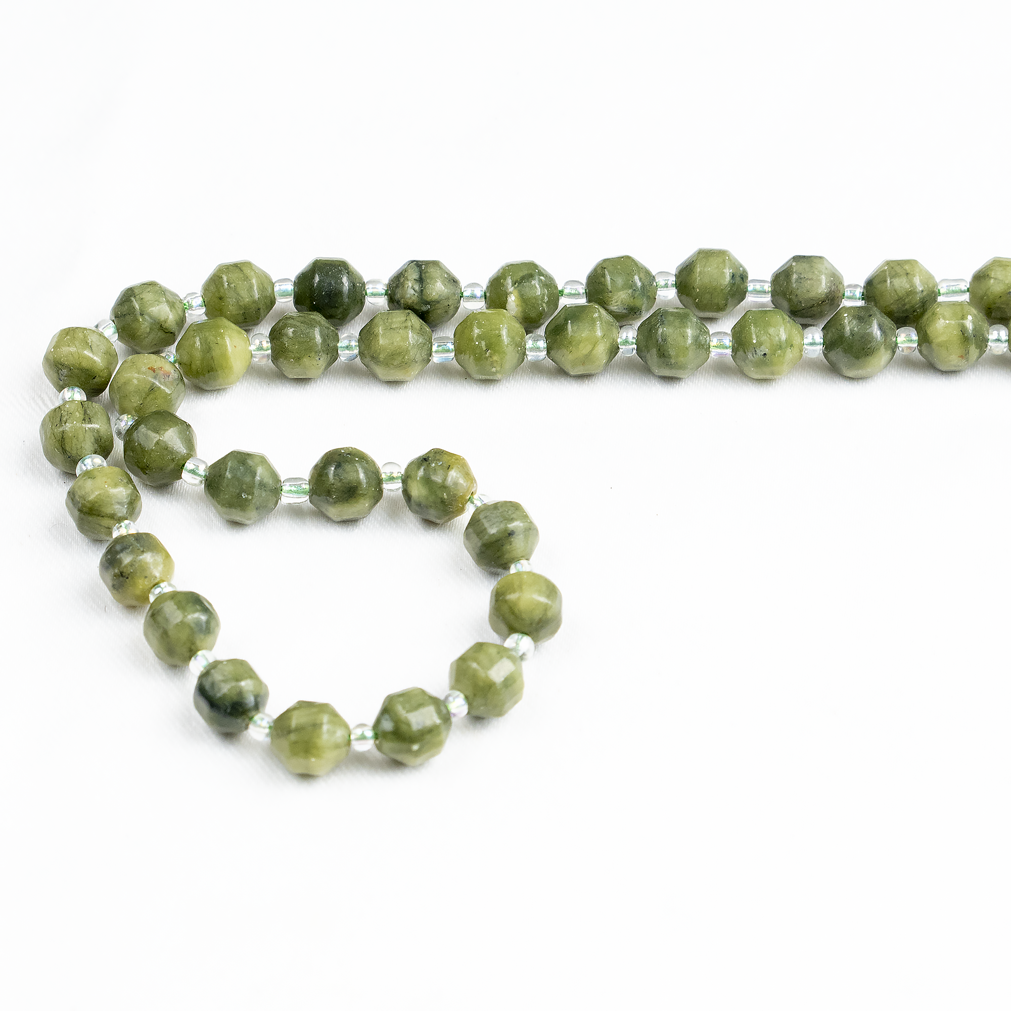 Green Jade Faceted Prism Cut Beads For Jewelry Making