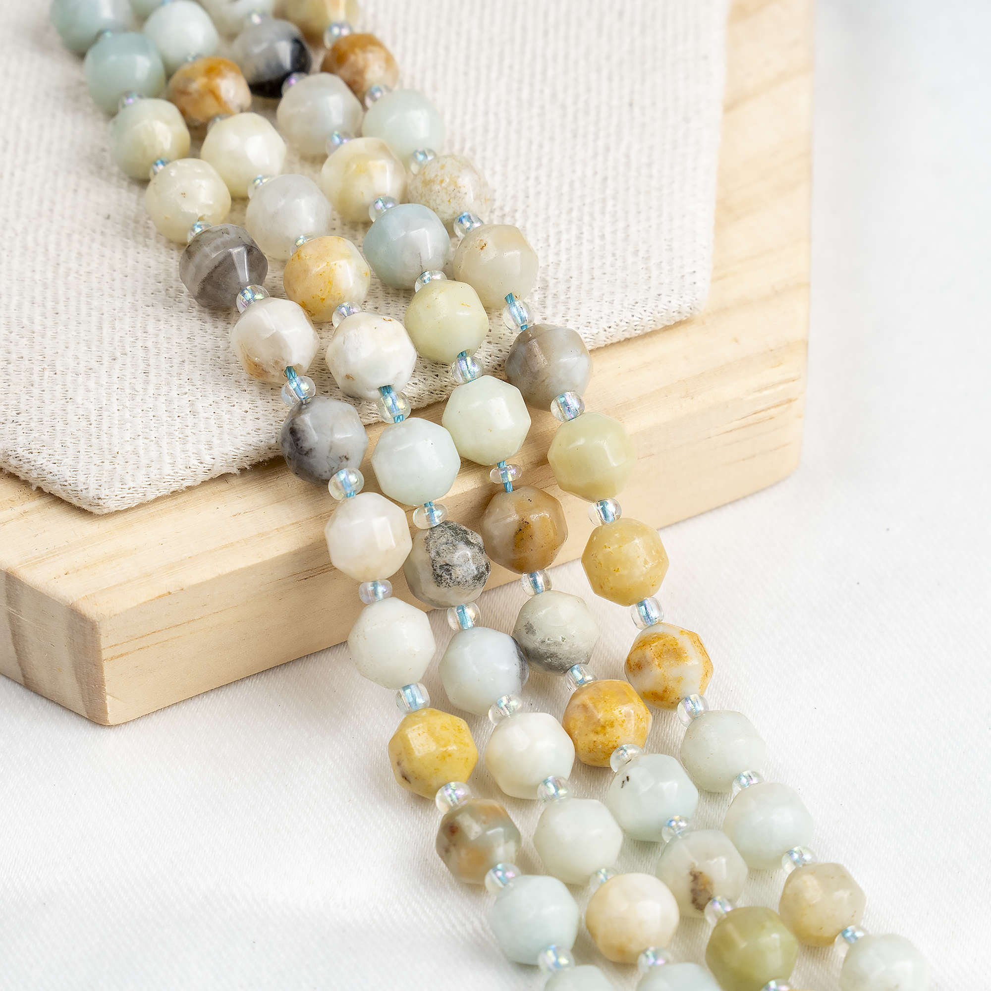 Multi Amazonite Faceted Prism Cut Beads For Jewelry Making DestGlow